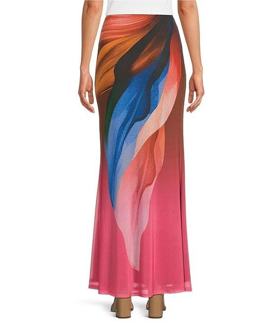 AFRM Tegan Printed Mesh Coordinating Maxi Skirt Product Image