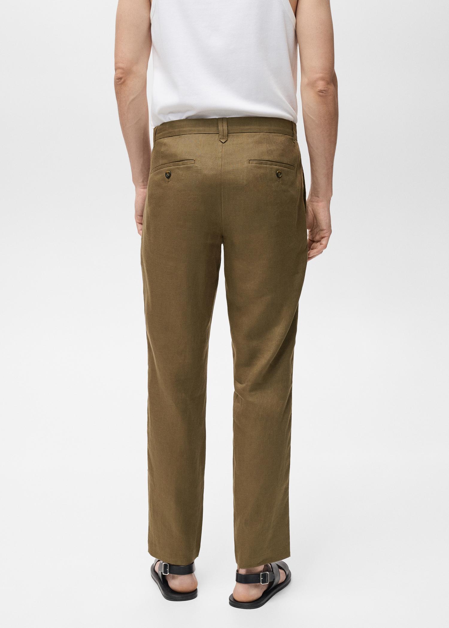 Slim-fit 100% linen pants - Men | MANGO USA Product Image