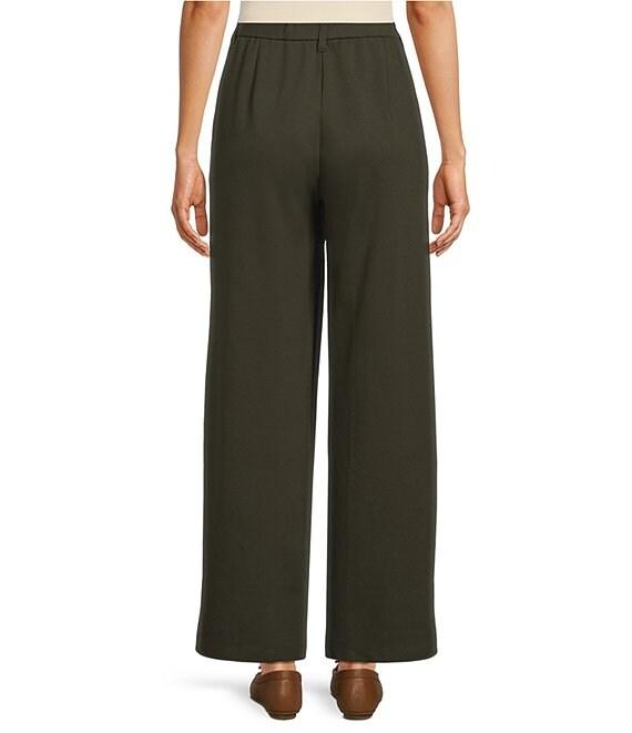 Eileen Fisher Petite Ponte Wide Leg Full Length Trouser Pants Product Image