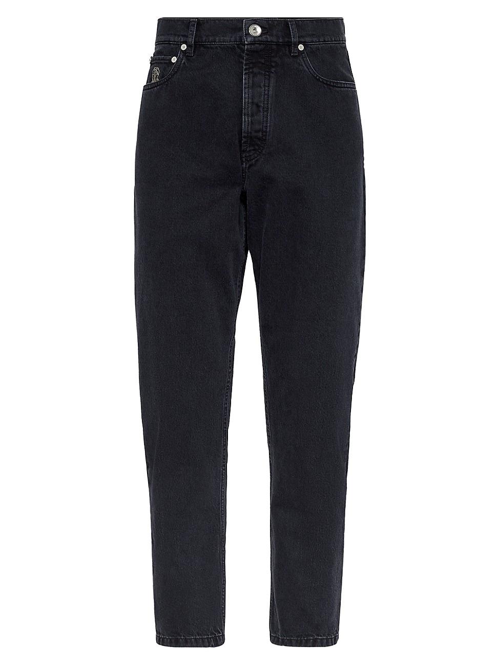 Mens Greyscale Denim Iconic Fit Five Pocket Jeans Product Image