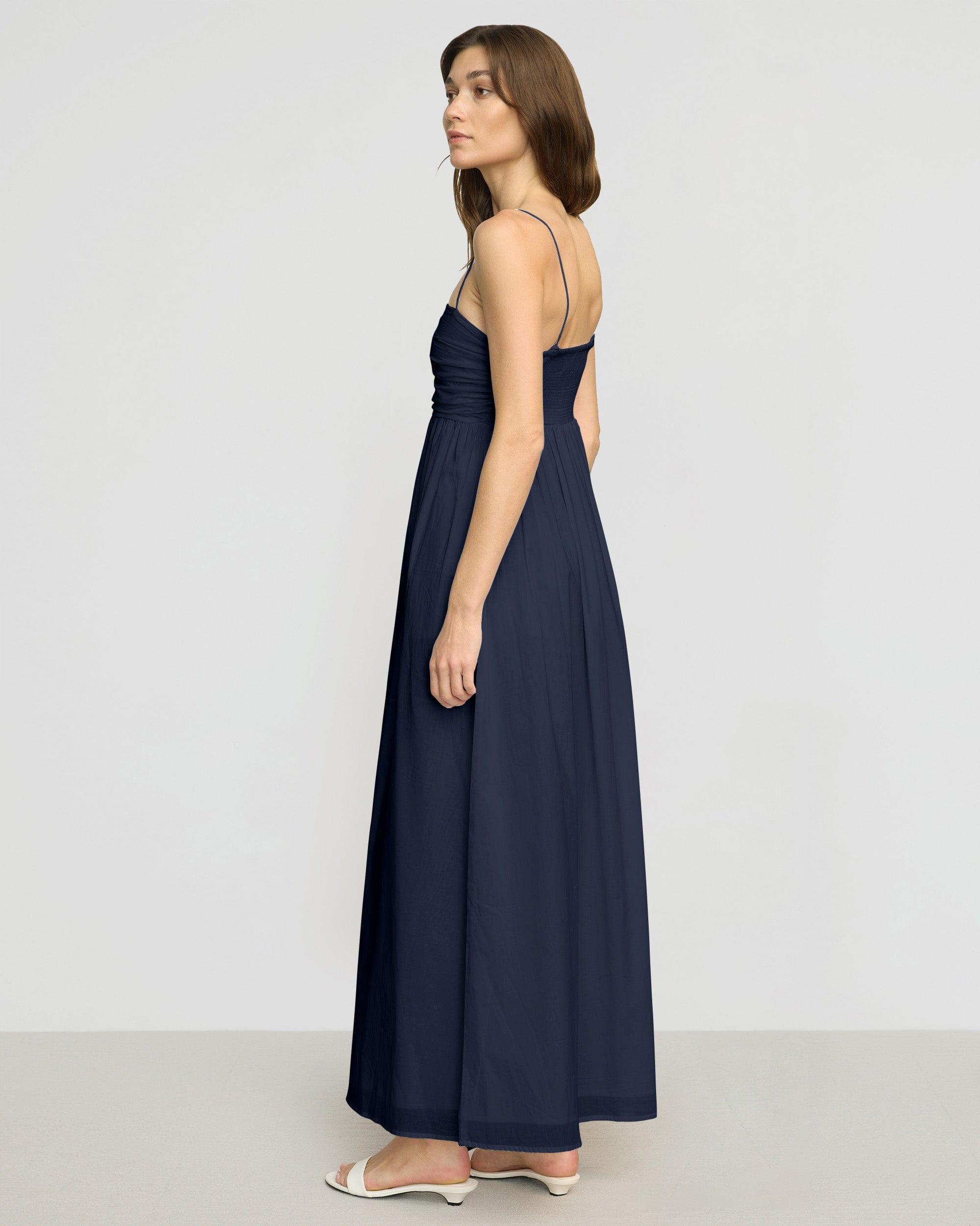 Aurora Ruched Organic Cotton Maxi Dress Product Image