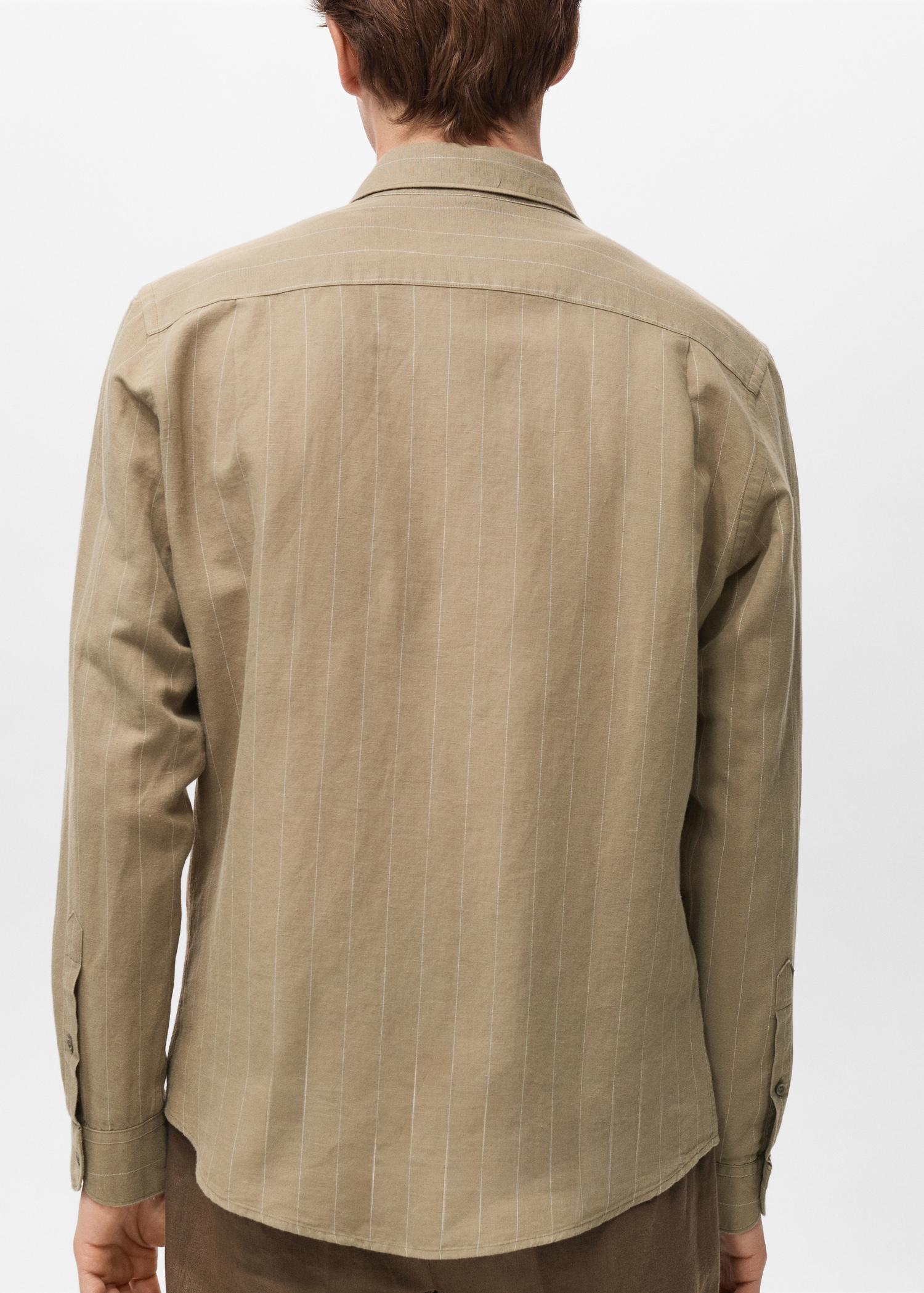 Linen pinstripe shirt - Men | MANGO USA Product Image