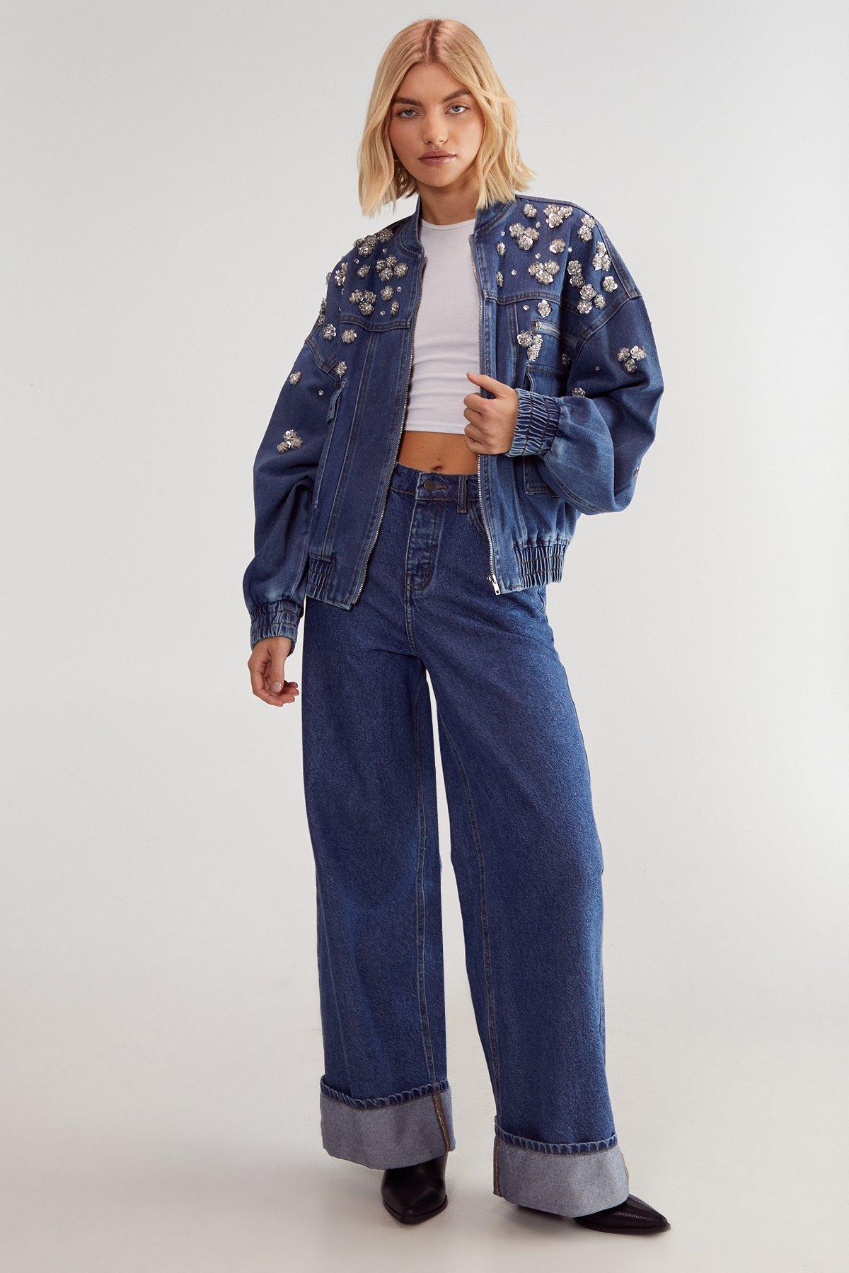 Embellished Flower Applique Jacket Product Image