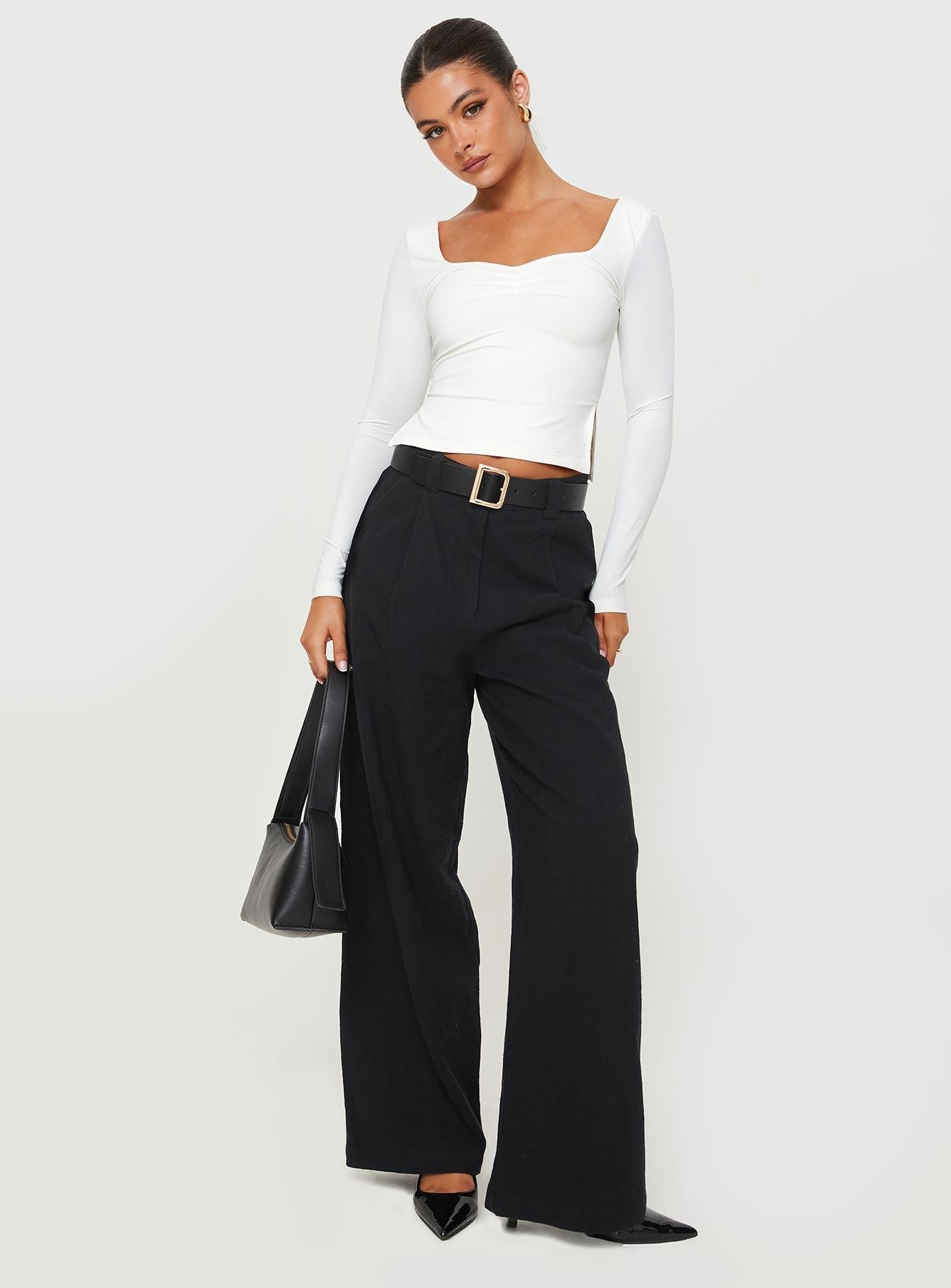 Rehna Long Sleeve Top White Product Image