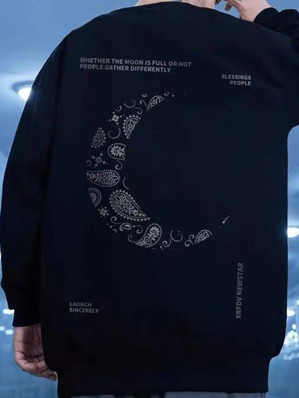 Men's Moon Shape Print Sweatshirt Product Image