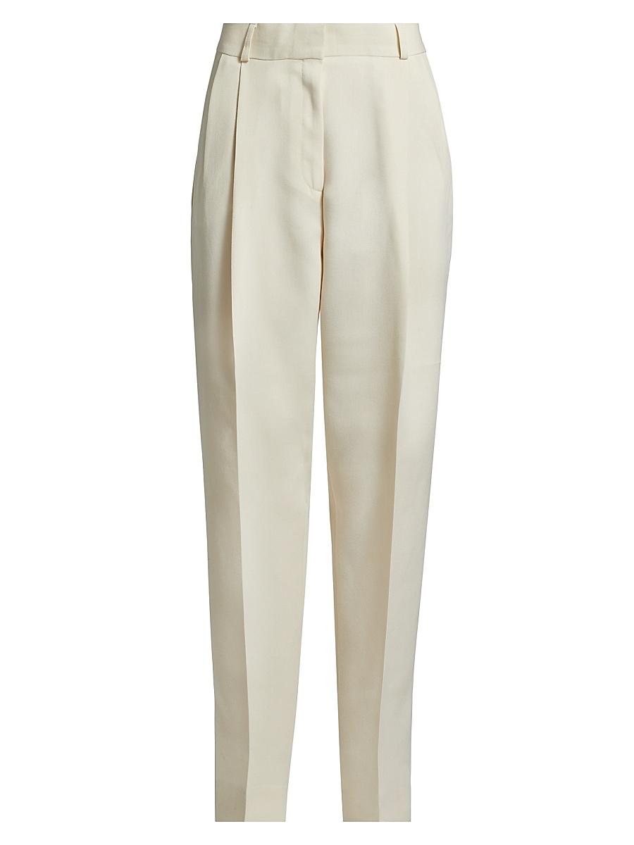 Womens Double-Pleated Tailored Trousers Product Image