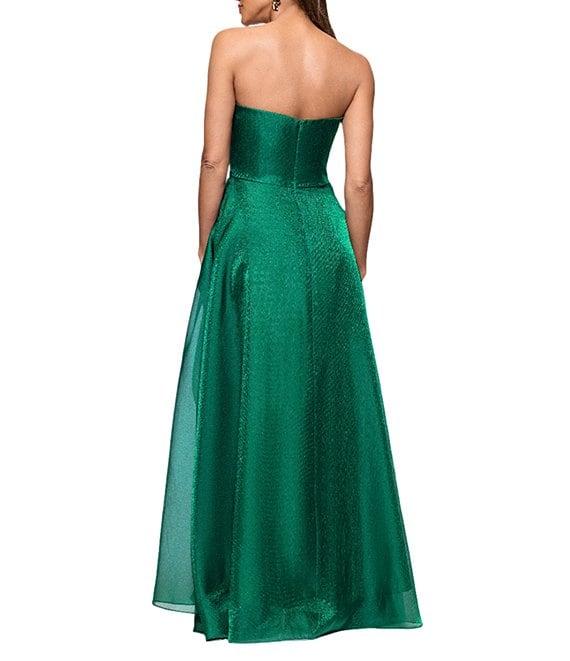 Xscape Petite Size Organza Strapless Ruffle Front Gown Product Image