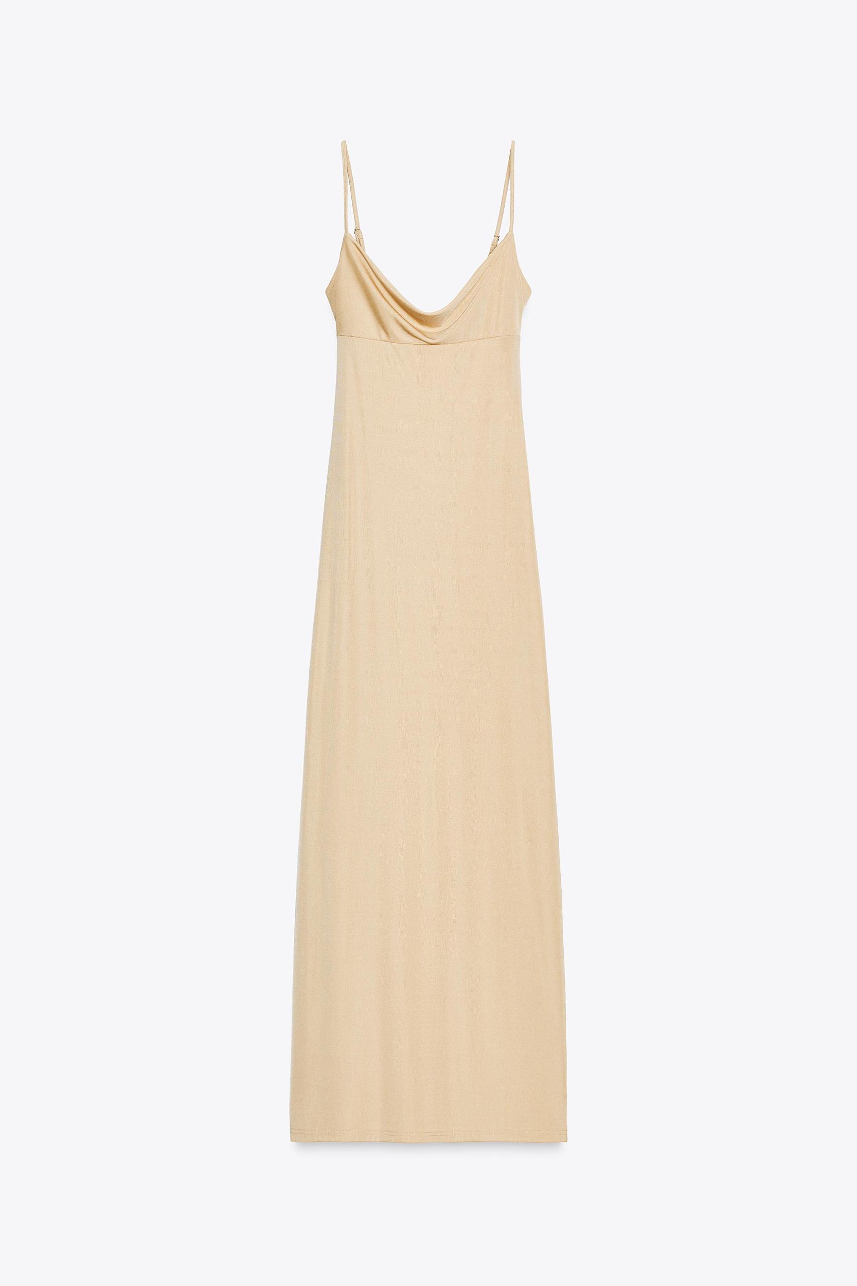 LONG DRESS DRAPED NECK BACK Product Image