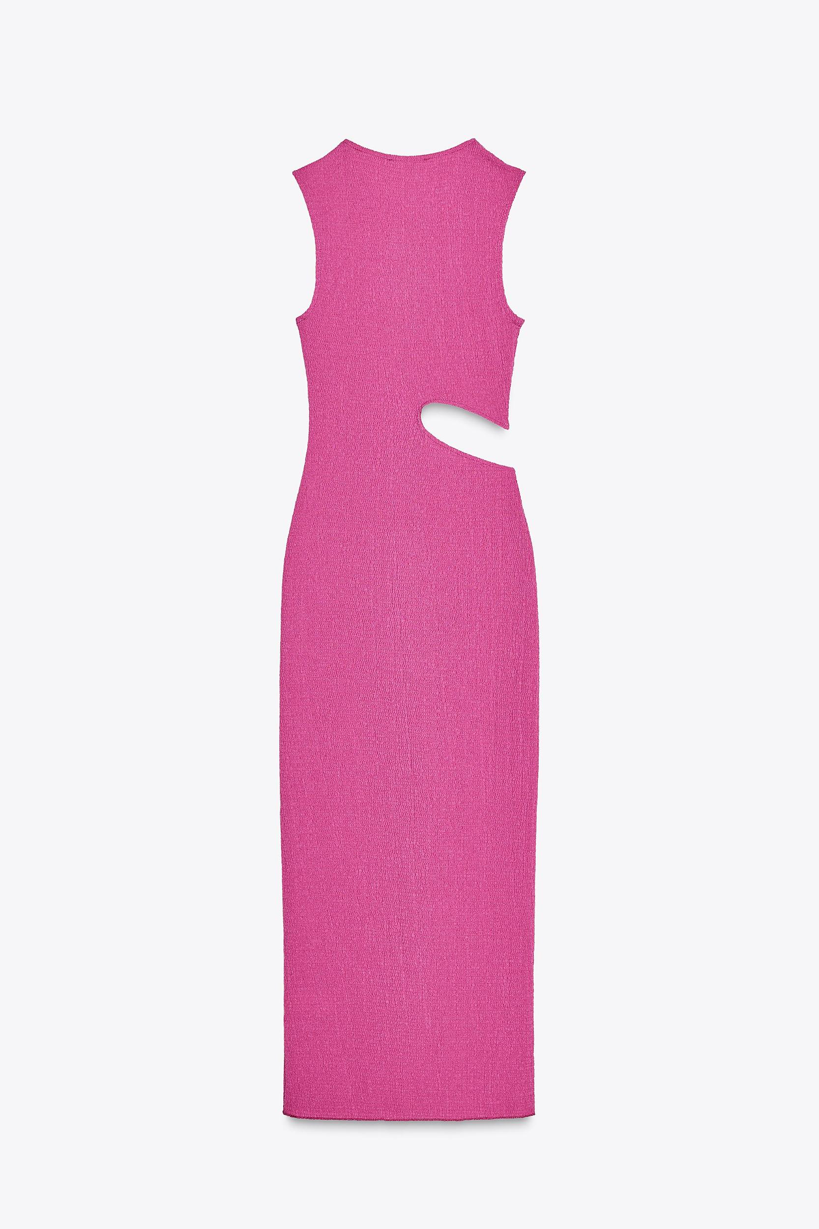 LONG TEXTURED CUT OUT DRESS Product Image