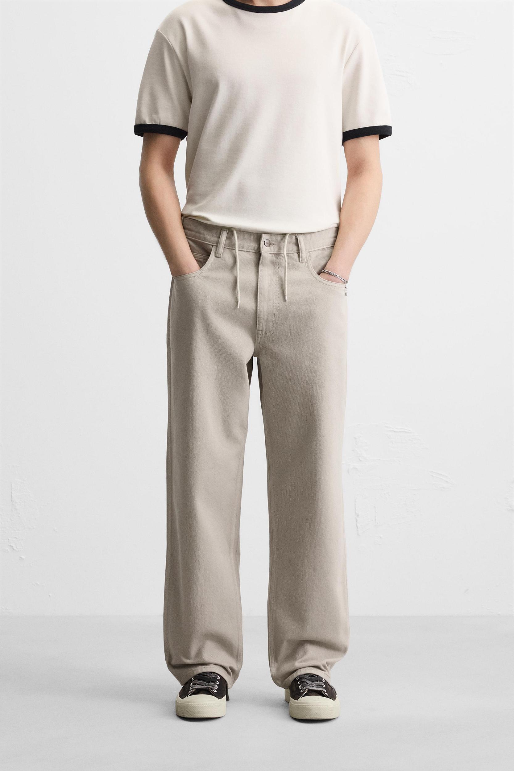 RELAXED FIT DRAWSTRING JEANS Product Image