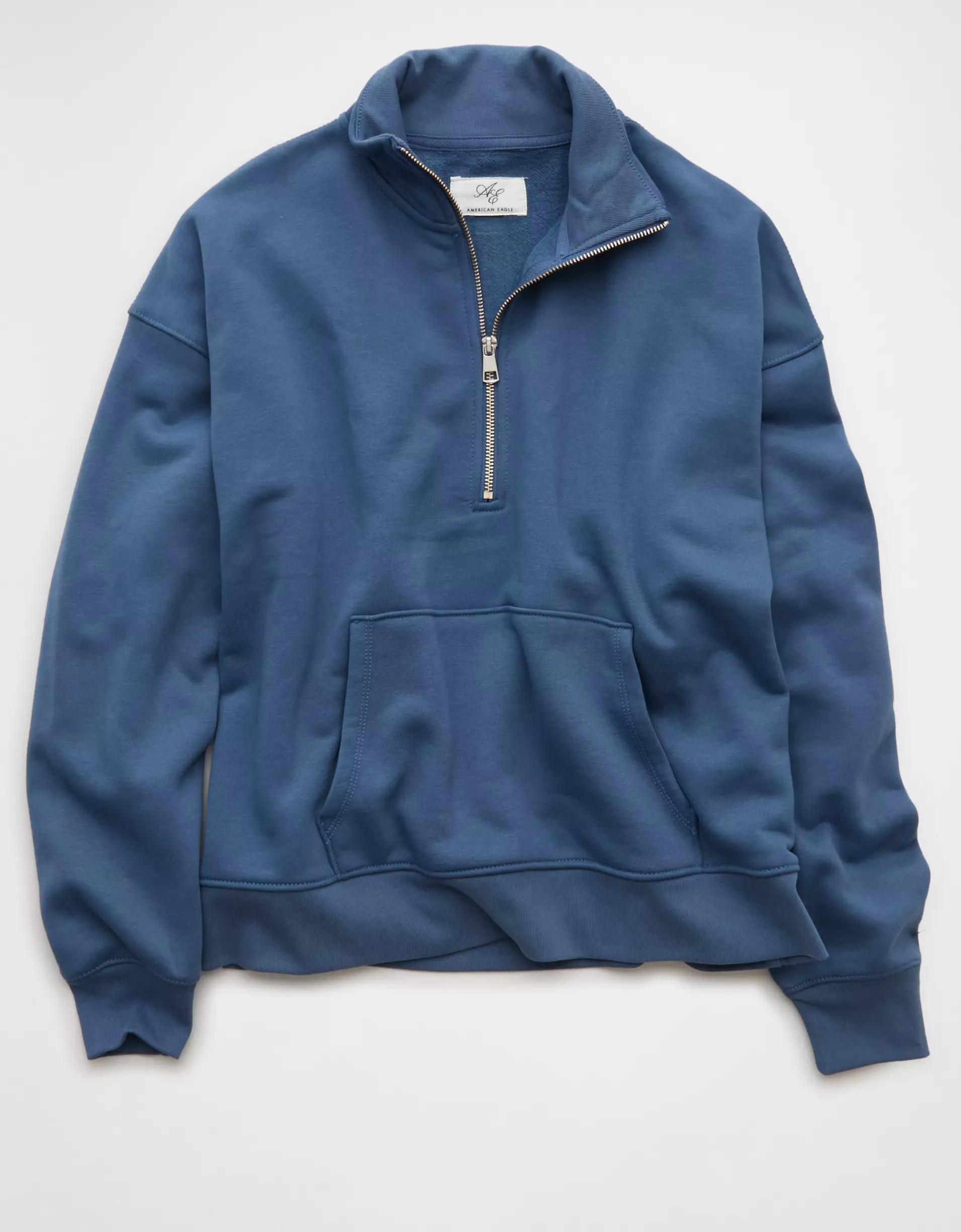 AE Everyday Luxe Quarter Zip Sweatshirt Product Image