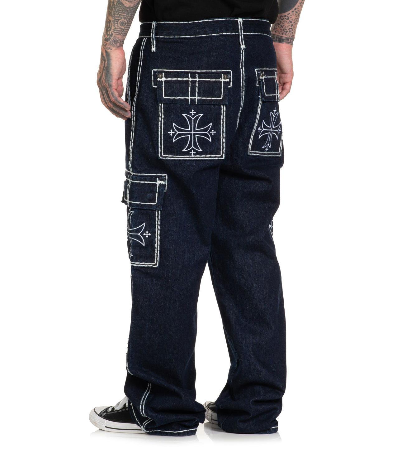 Wide Leg Cargo Jeans Male Product Image