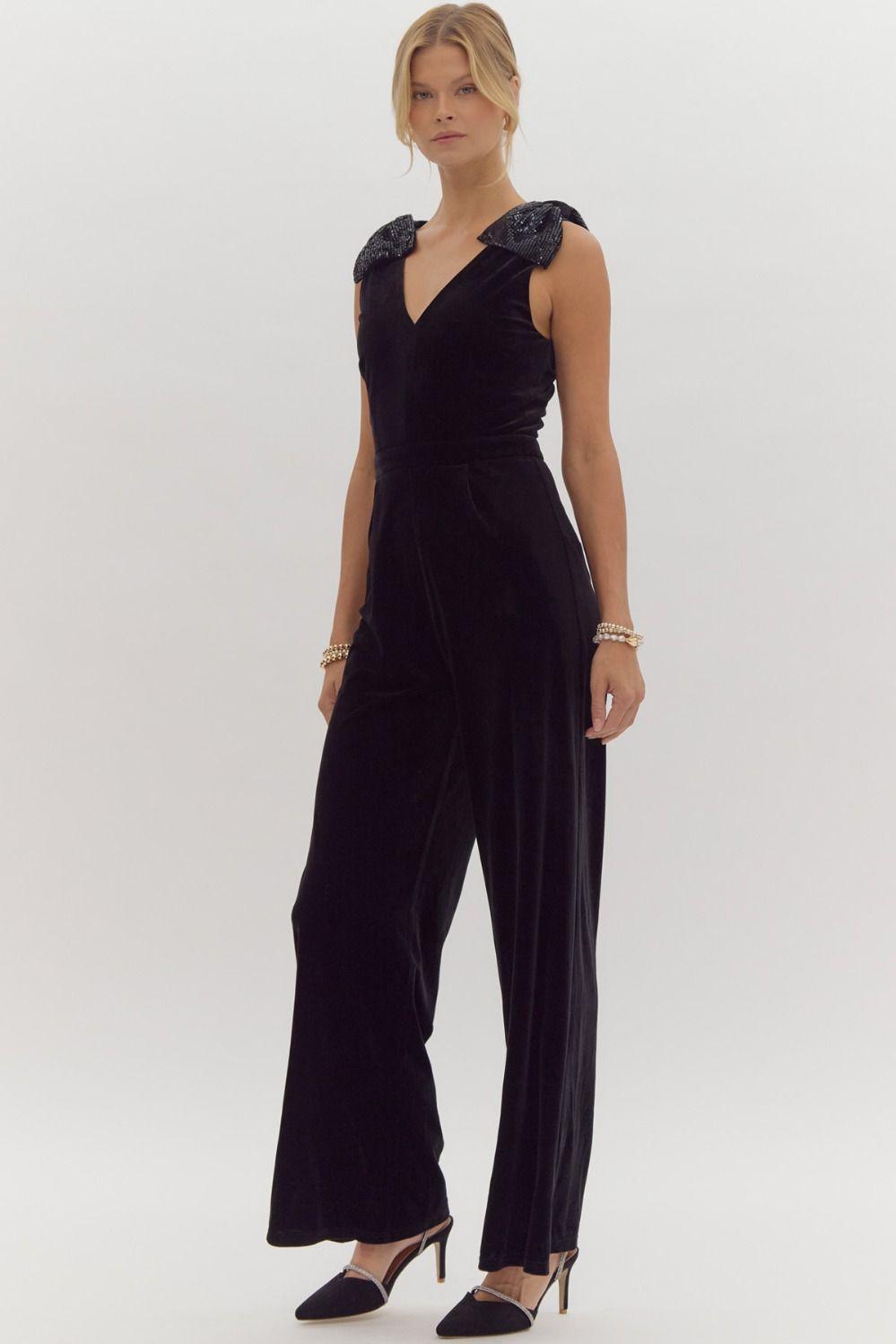 Embellished in Velvet Jumpsuit Product Image