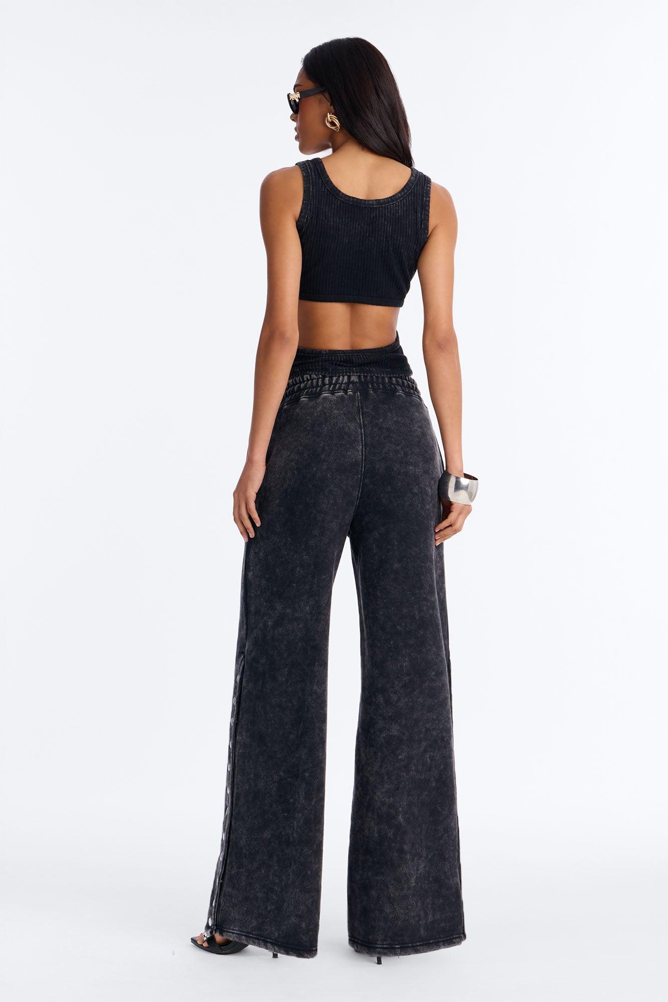 More Than A Studded Fleece Pant Set - Black Female Product Image