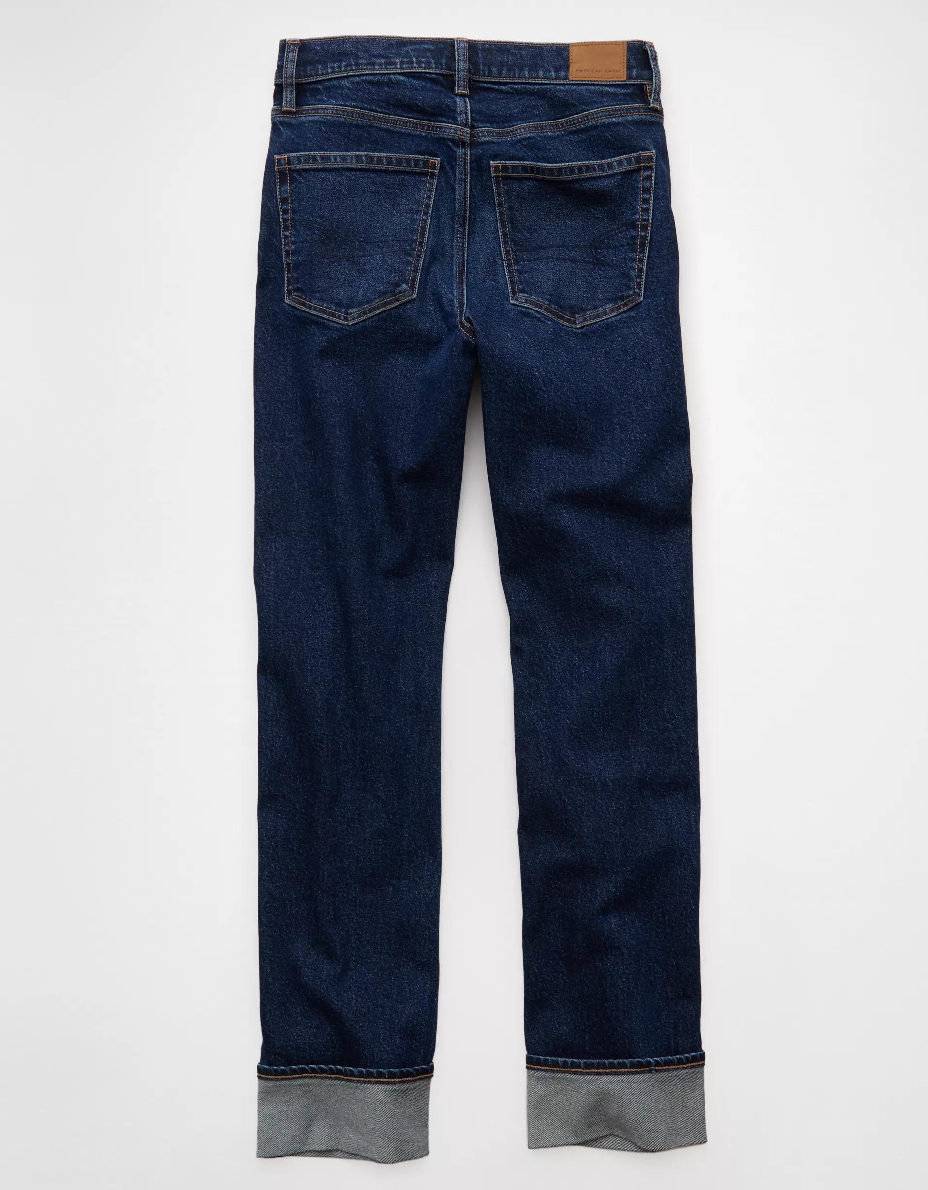 AE Stretch Super High-Waisted Straight Jean Product Image