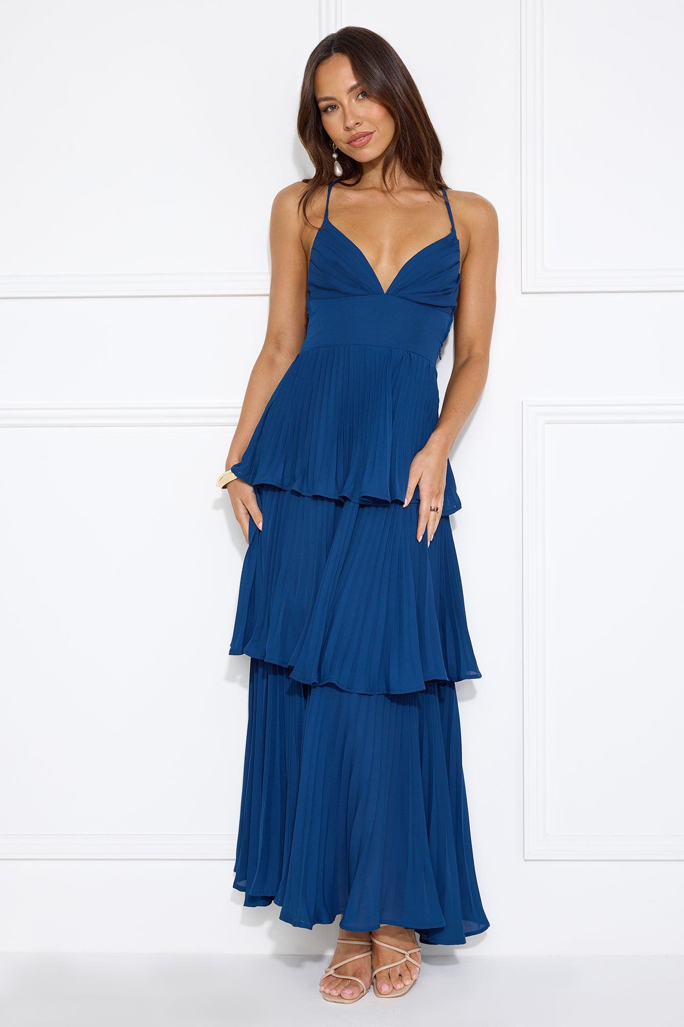 Fashionably Ever After Maxi Dress Navy Product Image