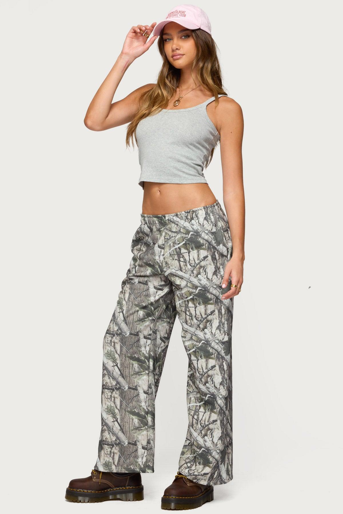 Camo Straight Leg Sweatpants Product Image