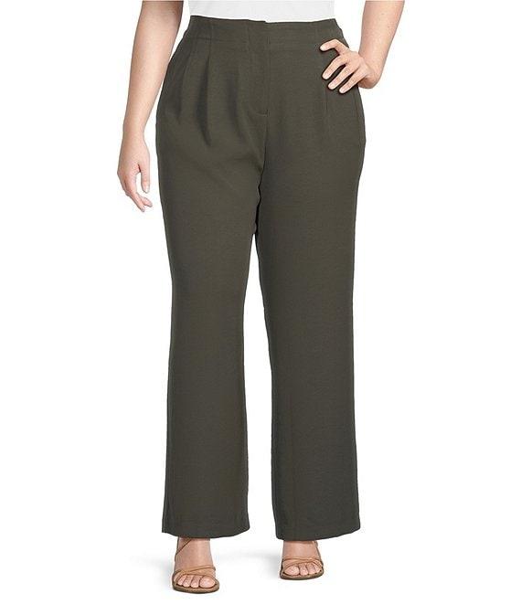 Skies Are Blue Plus Size Straight Leg Pants Product Image