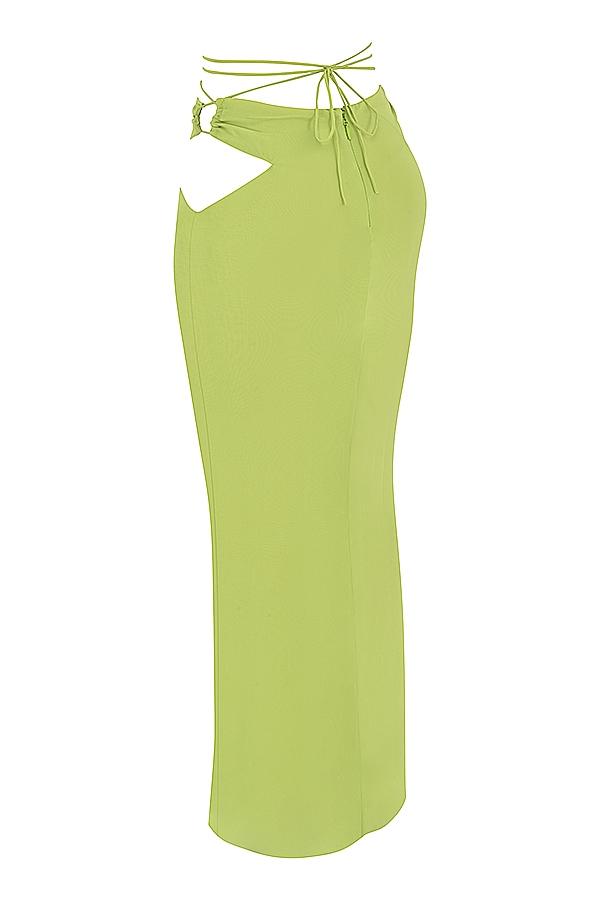 Tara  lime green georgette cropped top Product Image