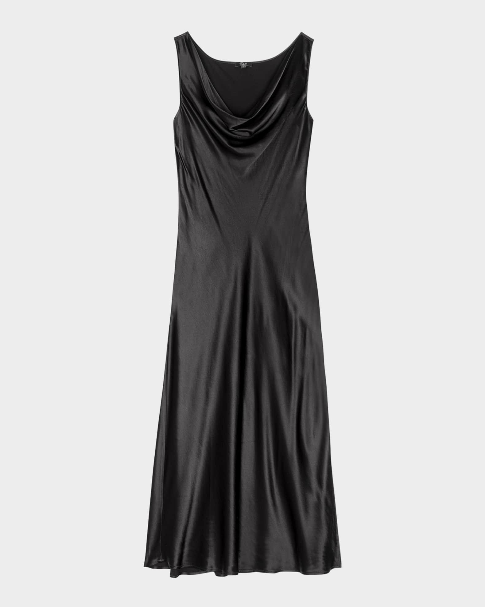 Nat Satin Cowl-Neck Midi Dress Product Image