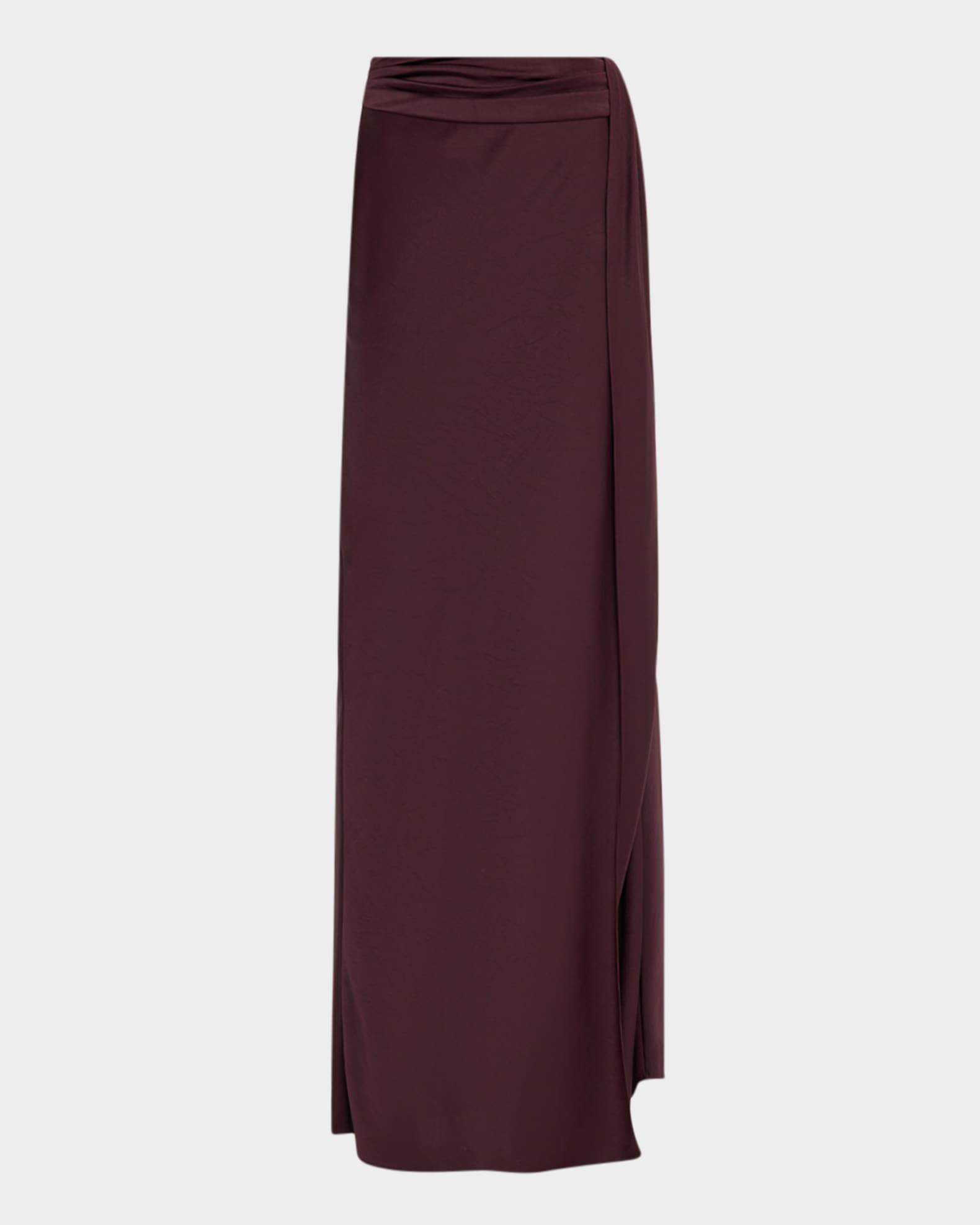 Lightweight Satin Asymmetric Maxi Skirt Product Image