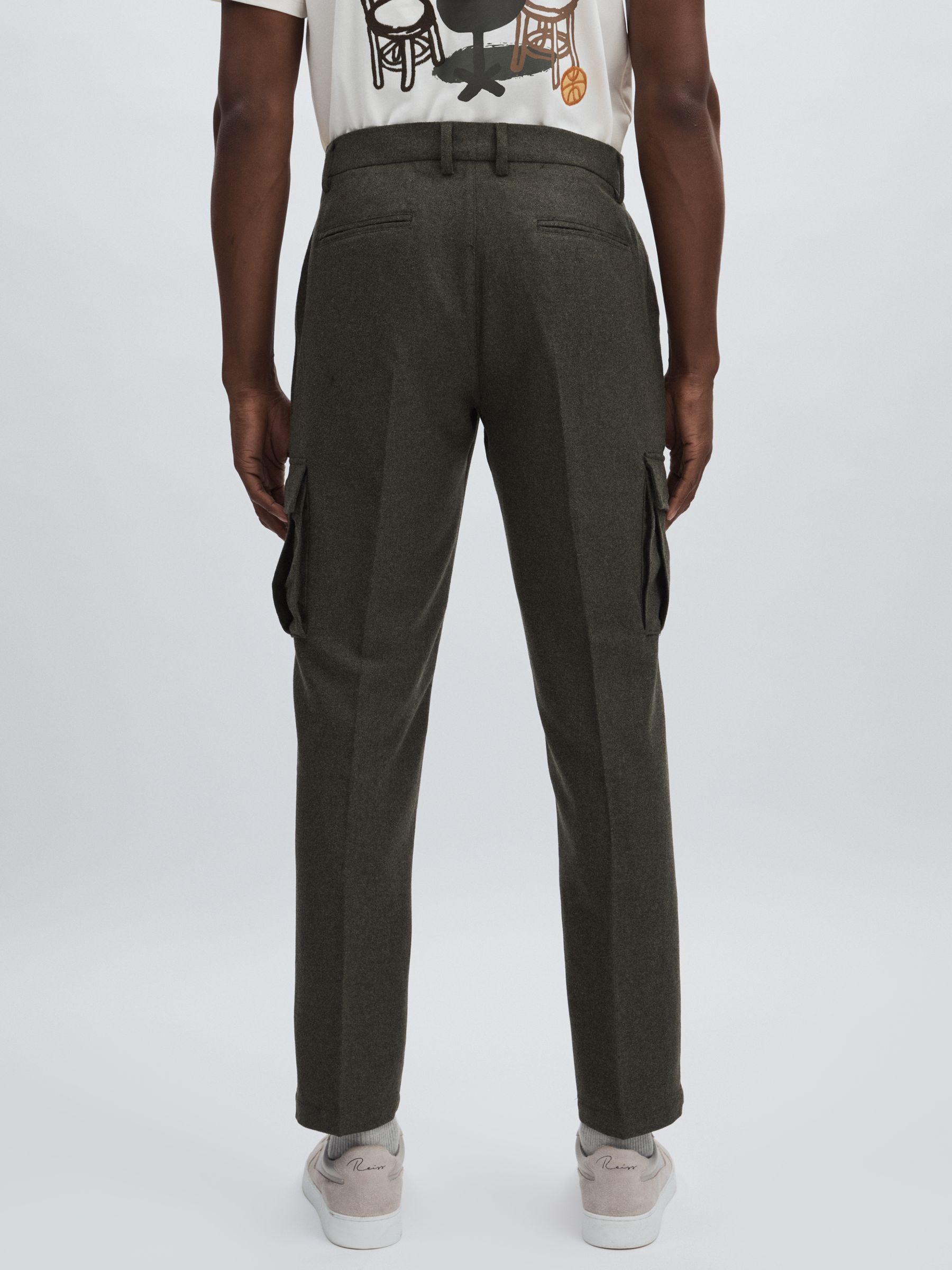 Wool-Blend Cargo Suit Trousers in Forest Green Product Image