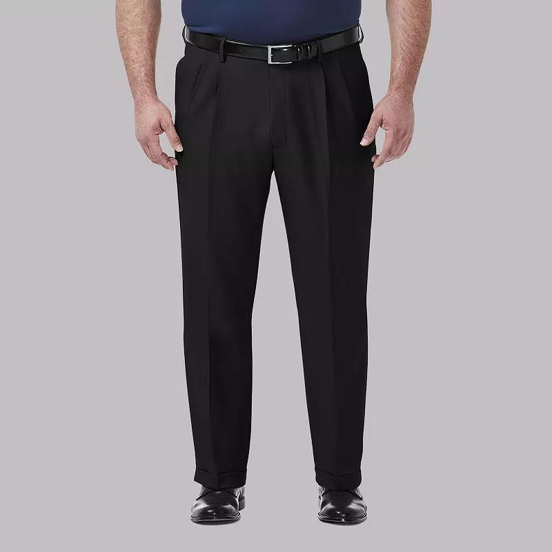 Big & Tall Haggar® Premium Comfort Classic-Fit Pleated Hidden Expandable Waistband Dress Pants, Men's,  Product Image