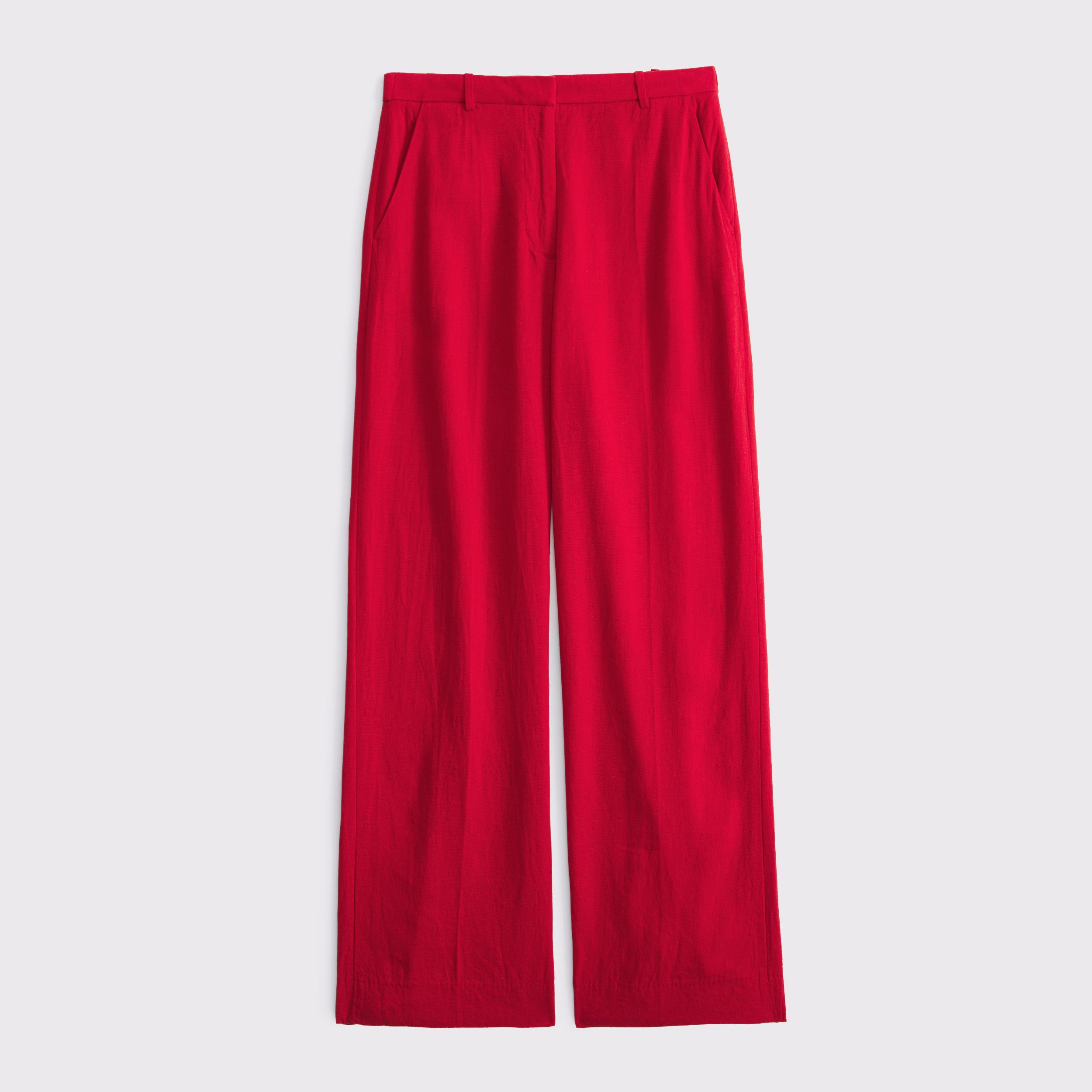 Tailored Linen-Blend Wide Leg Pant Product Image