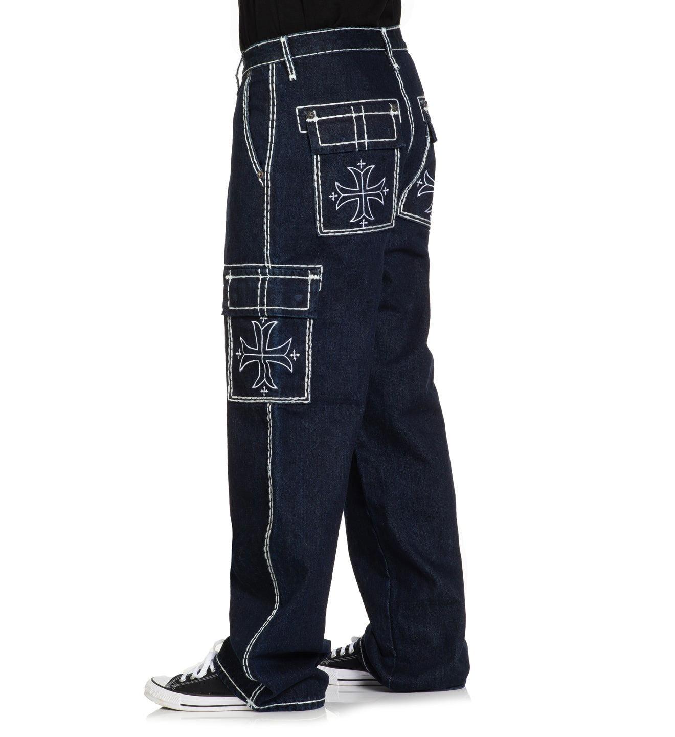 Wide Leg Cargo Jeans Male Product Image