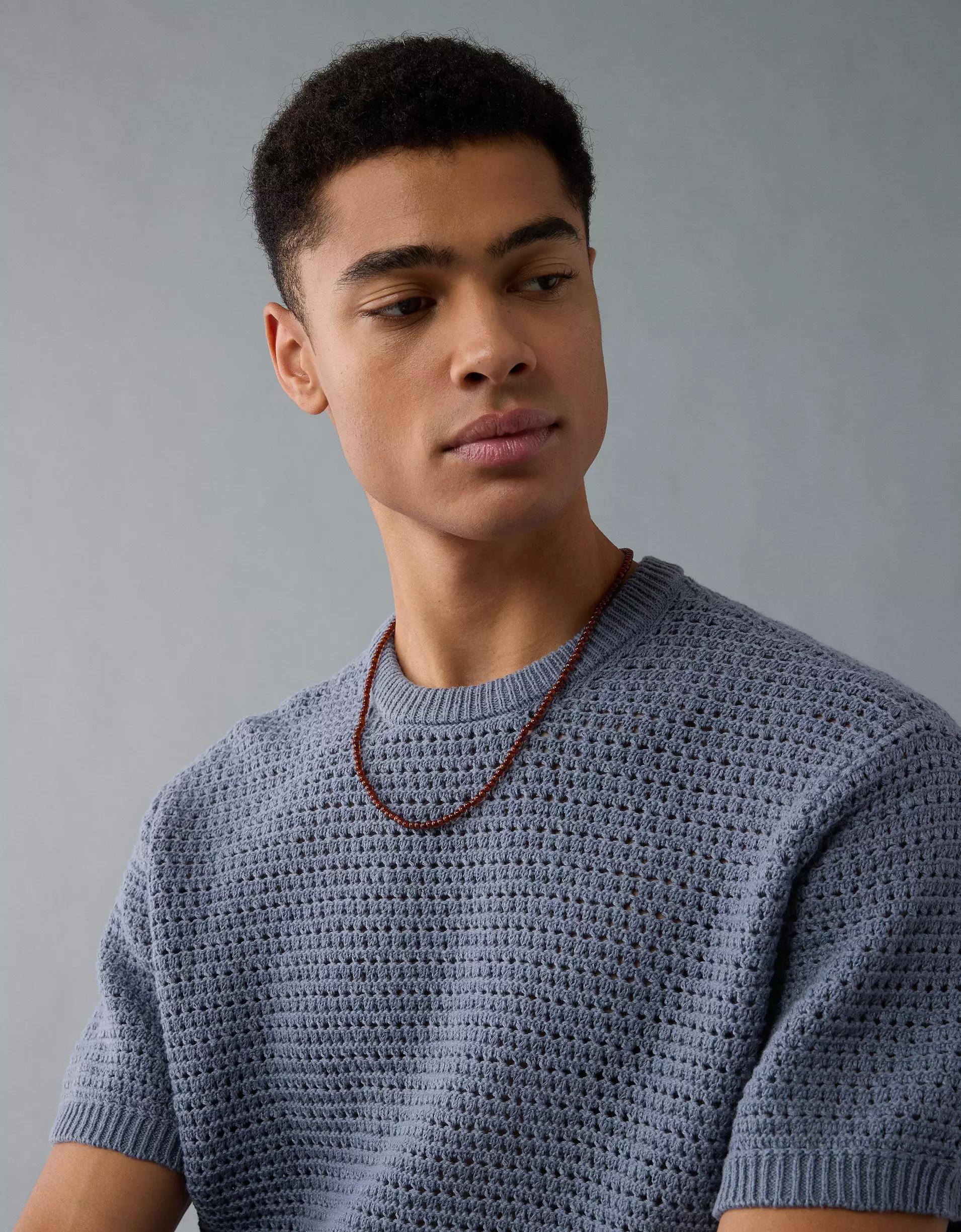 AE Open Knit Sweater T-Shirt Product Image