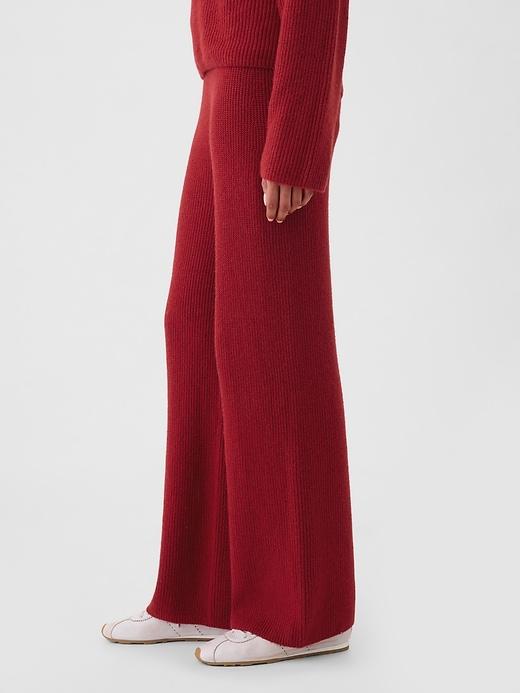 CashSoft Shaker-Stitch Sweater Pants Product Image