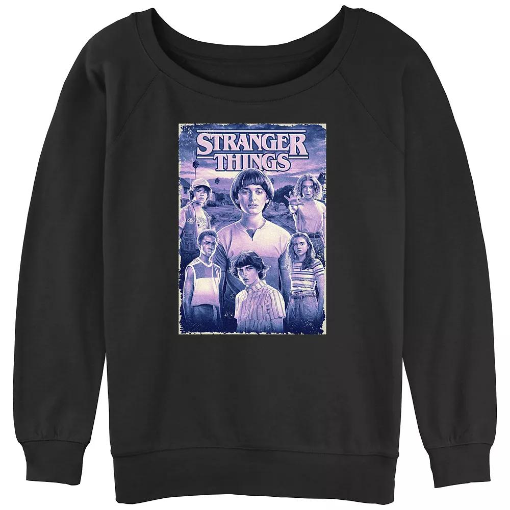 Juniors' Stranger Things Friends Poster Slouchy Terry Graphic Pullover, Women's, Size: XXL, Black Product Image