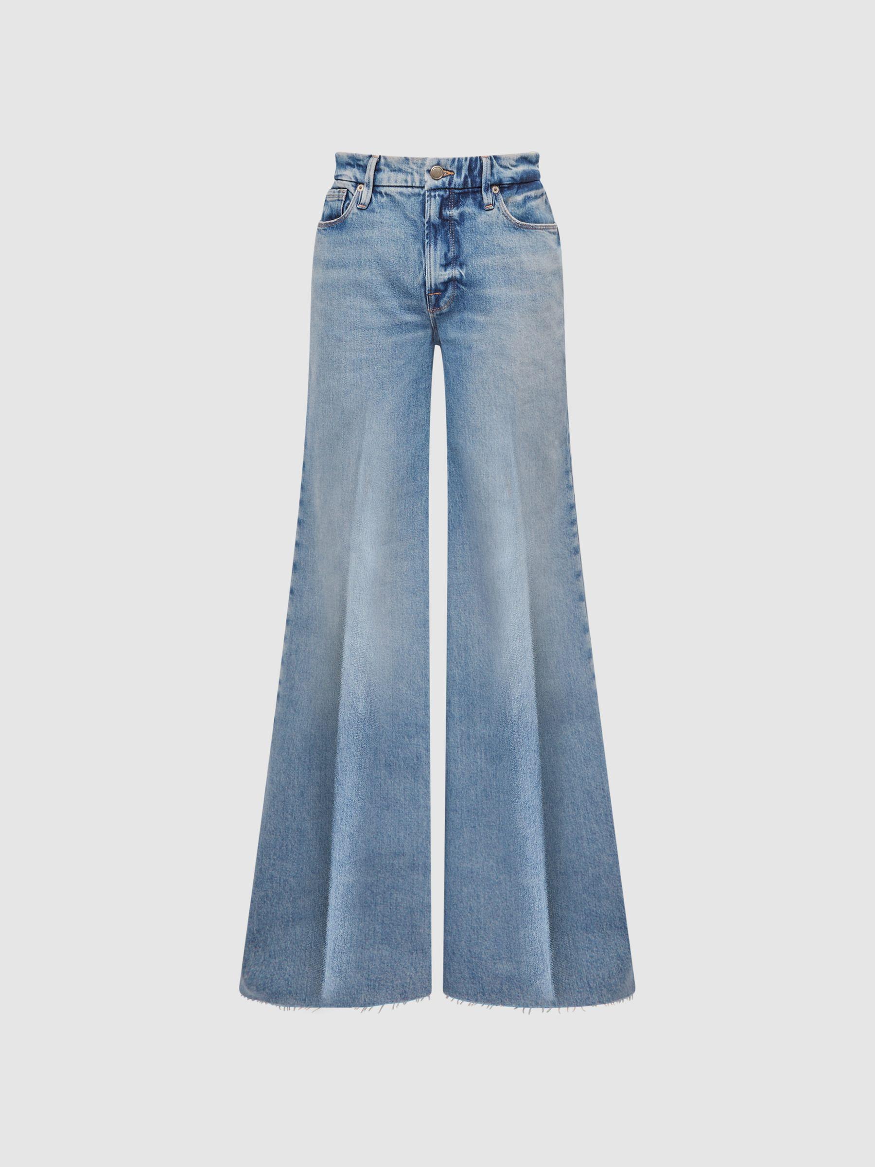 Good American Palazzo Jeans in Mid Blue Product Image