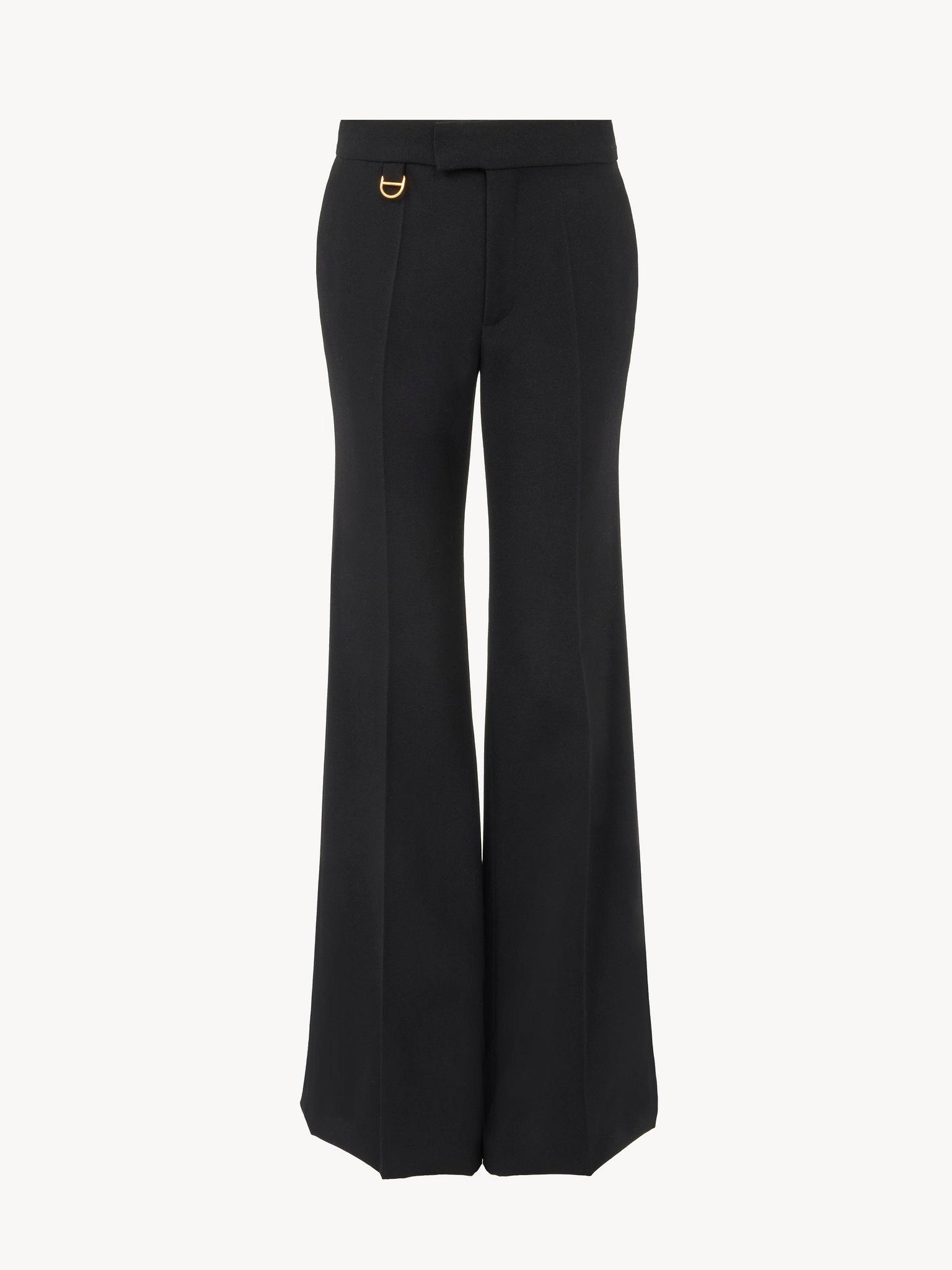 Flared tailored pants in wool gabardine Product Image