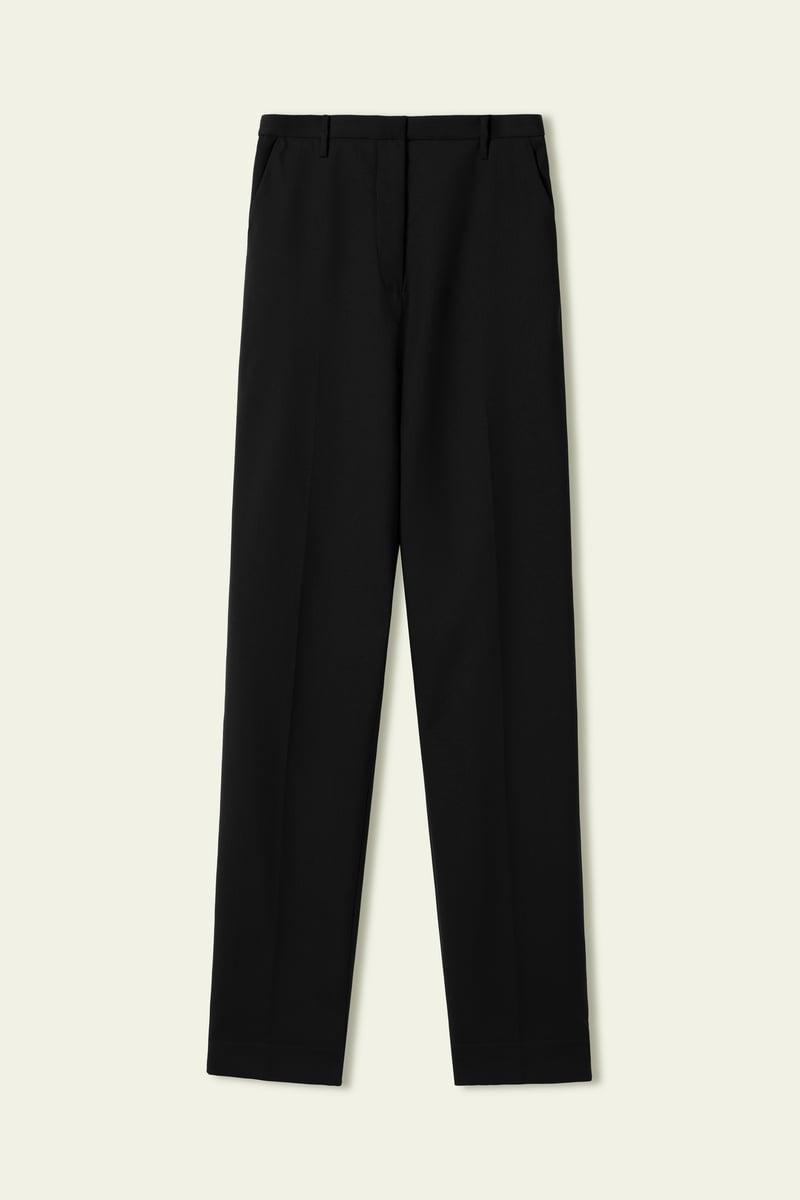 Basic silk-wool blend slim fit trousers Product Image