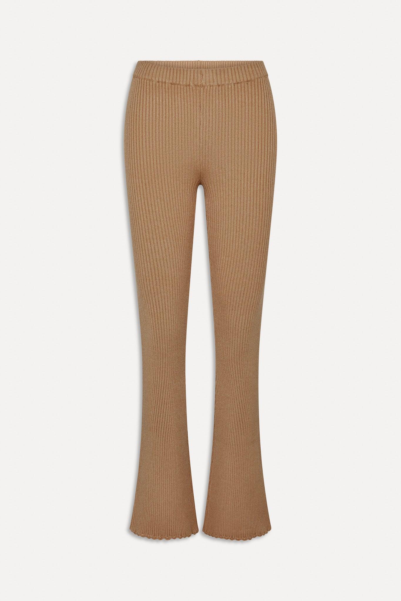 x BELLA HADID Texas Knit Pants - Caramel Product Image