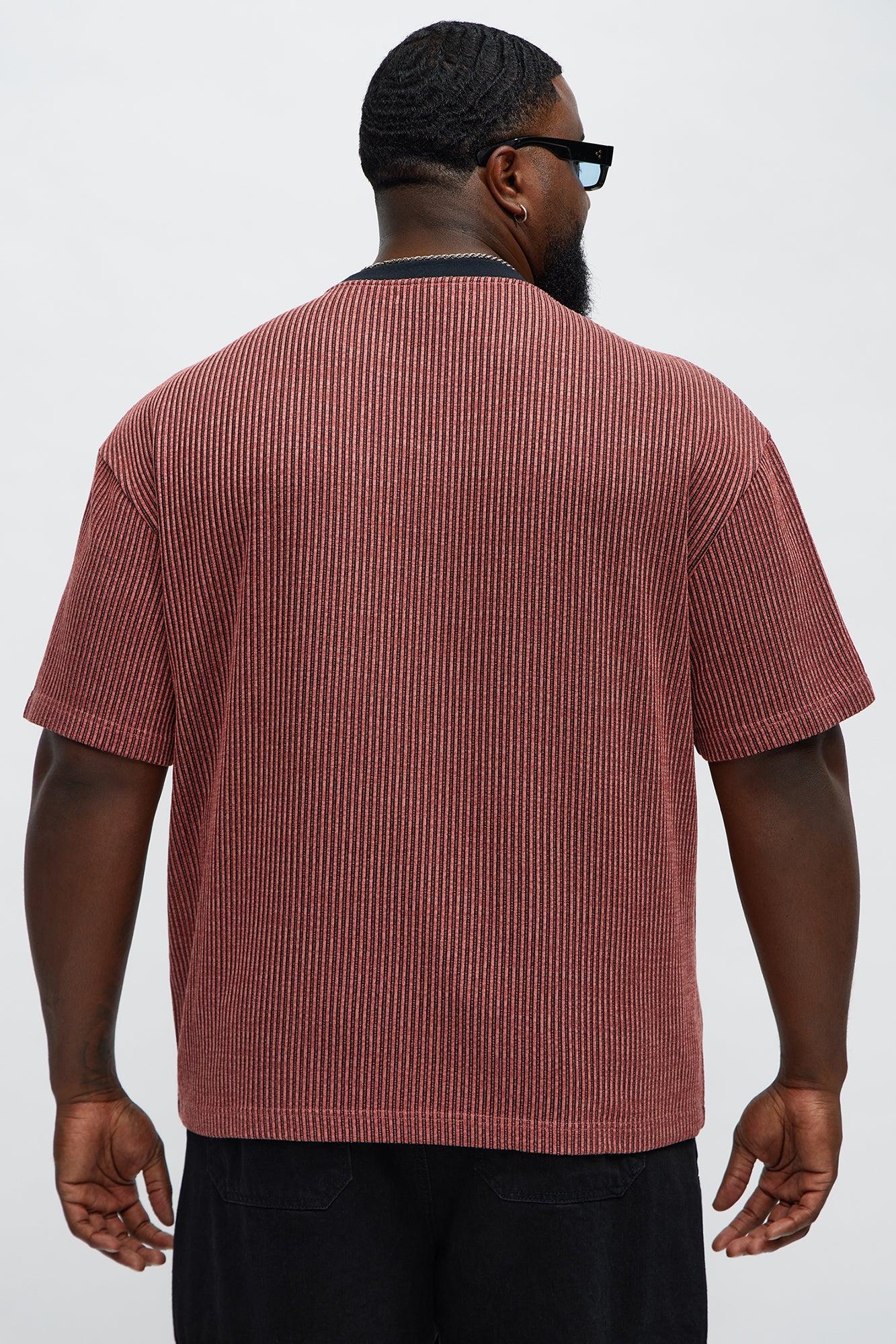 Relaxed Success Magnet Knitted Crewneck Tee - Mauve/combo Product Image