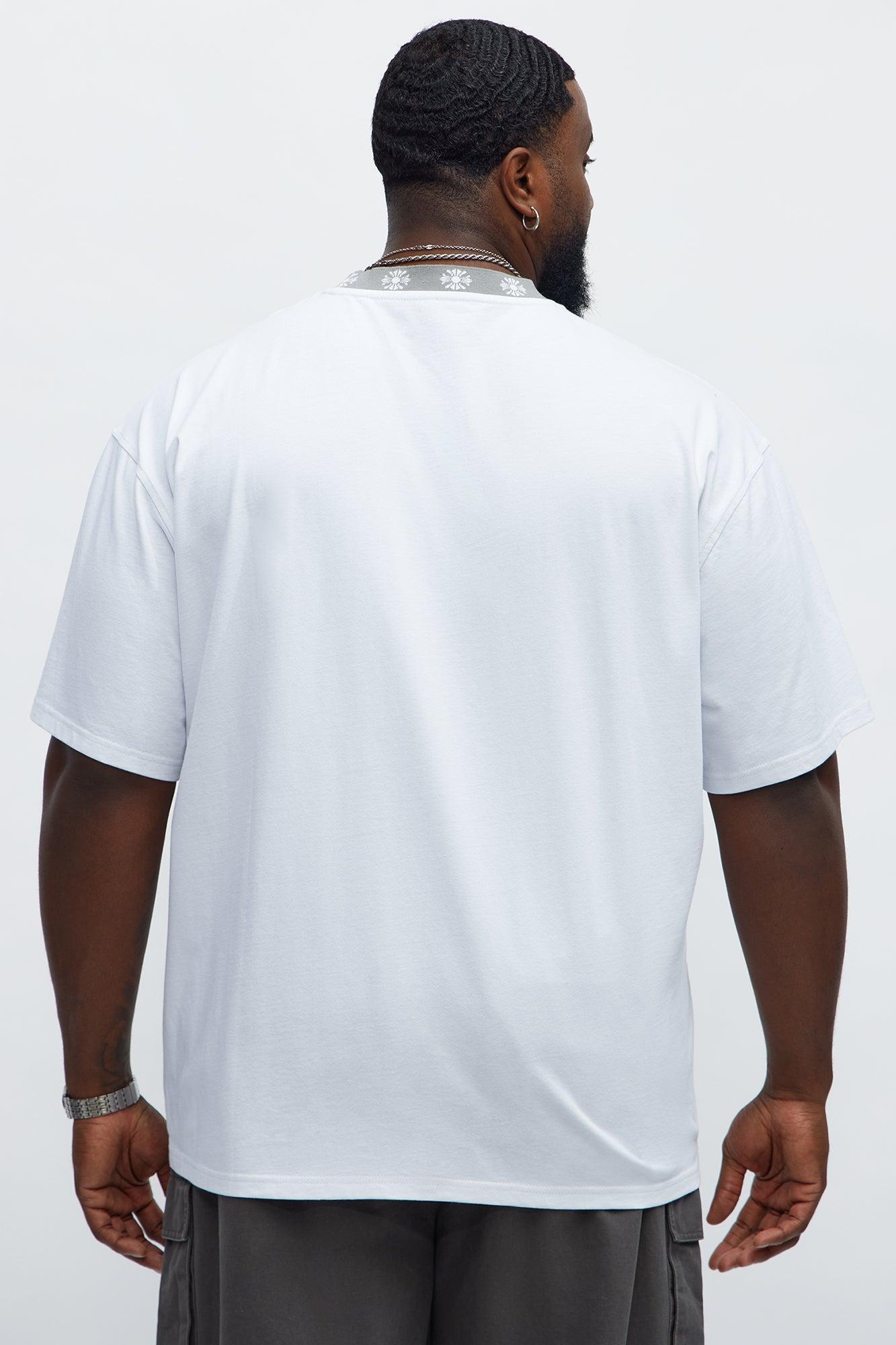 Short Sleeve Cross Collar Graphic - White Male Product Image