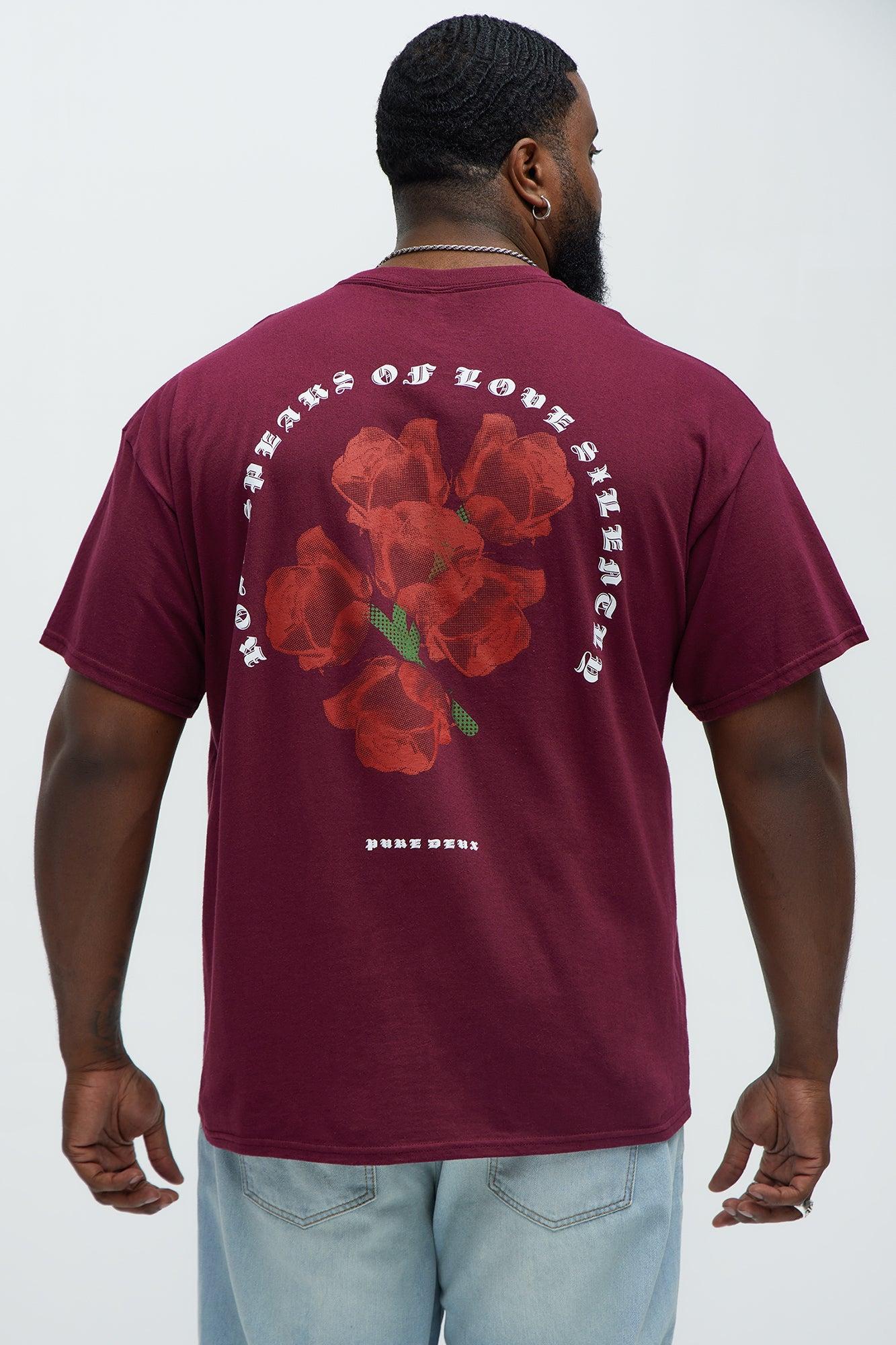 Silent Roses Short Sleeve Tee - Burgundy Product Image