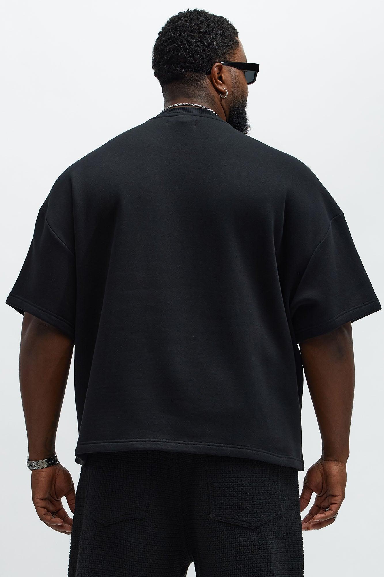 Tyson Oversized Crusader Printed Short Sleeve Tee - Black Male Product Image