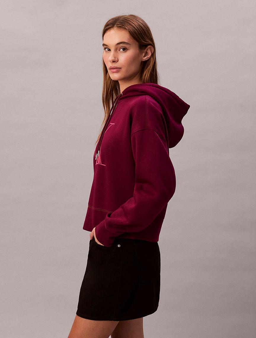 Fleece Sequin Monogram Relaxed Hoodie Product Image