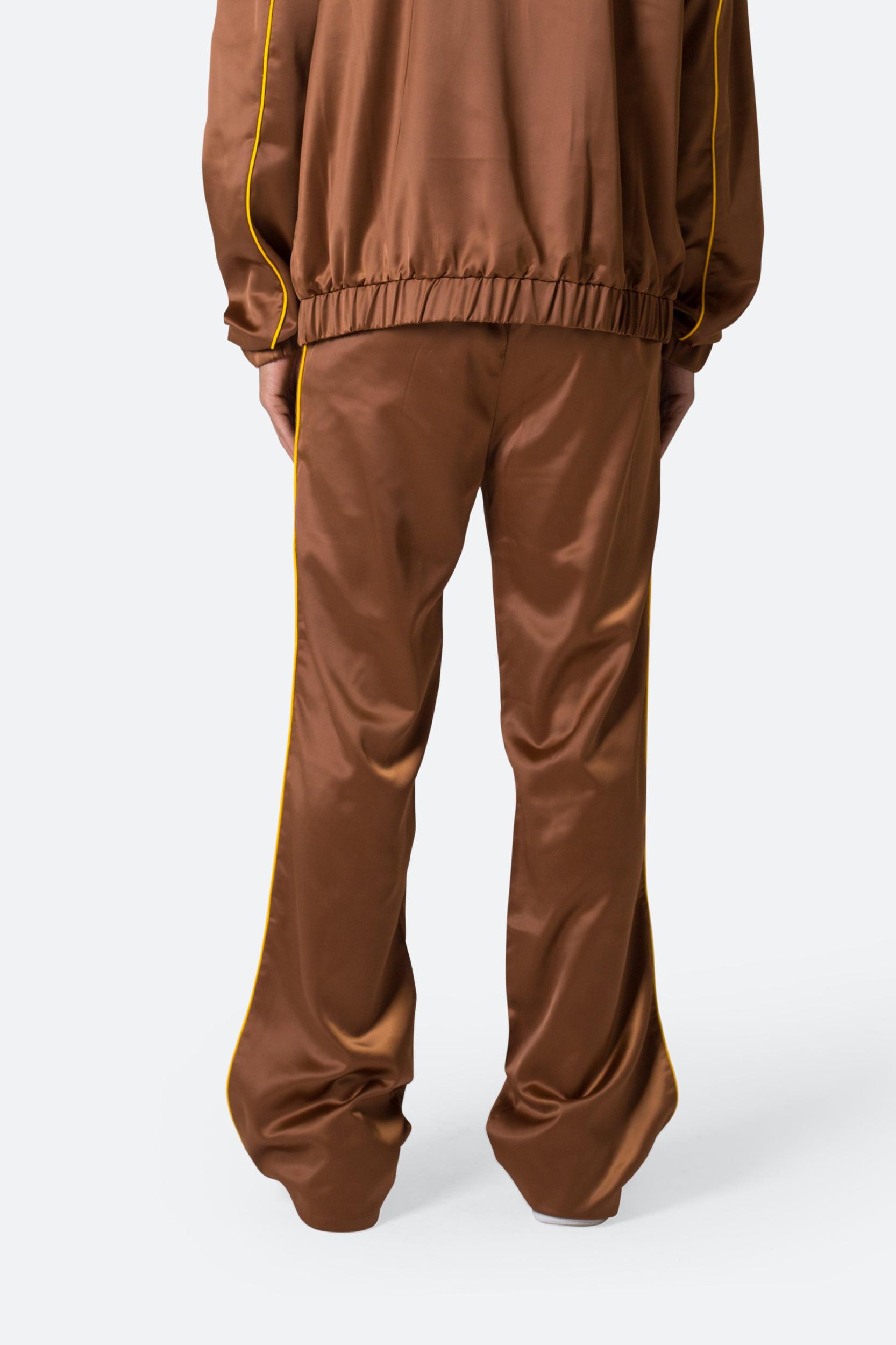 Satin Stacked Pants - Brown Product Image