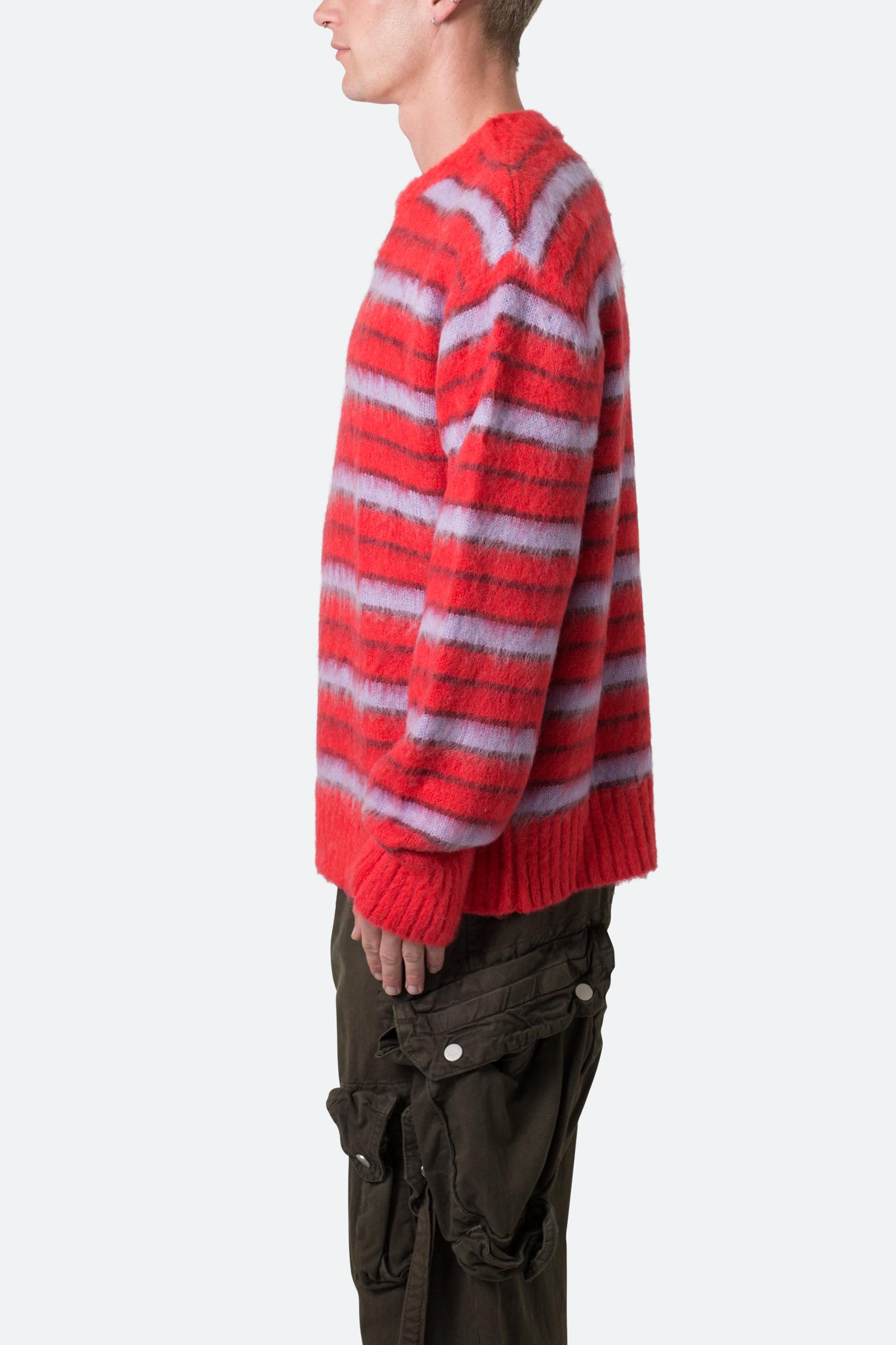 Striped Mohair Sweater - Red Product Image