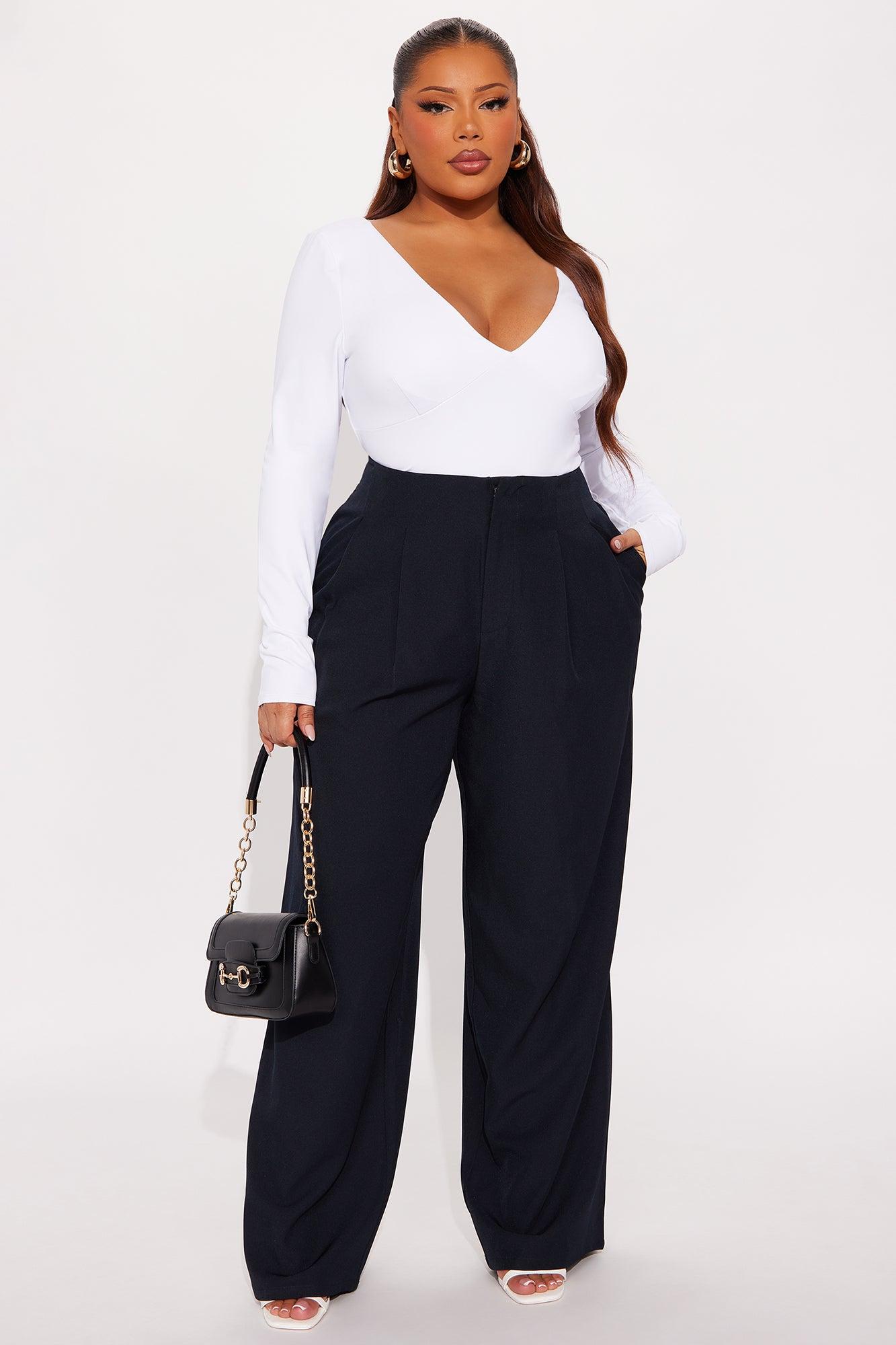 Candice High Waist Pleated Trouser Pant 33″ - Navy Female Product Image