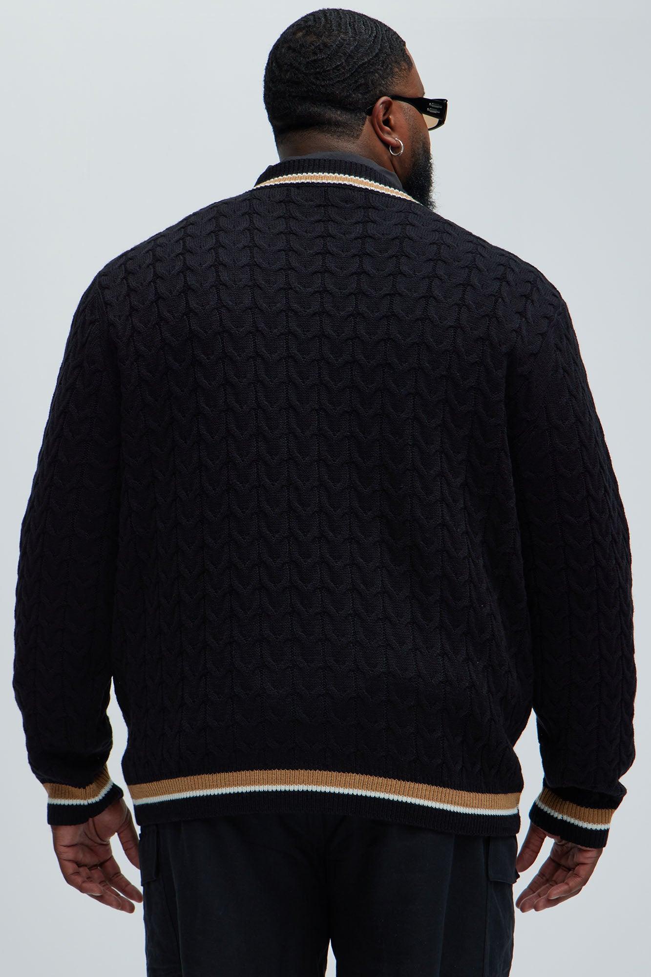 Back Again Cable Knit Sweater - Black/combo Product Image