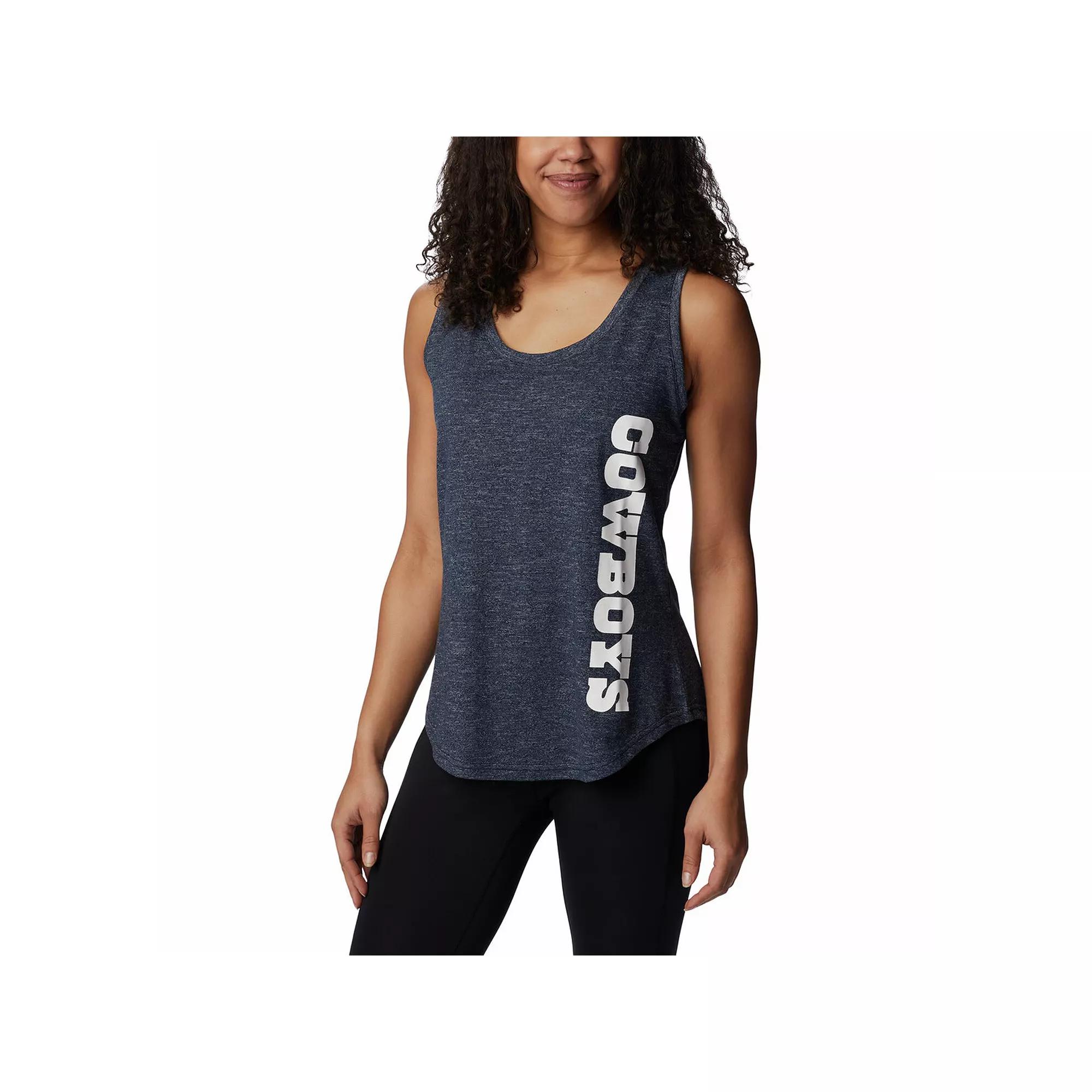Women's Columbia Navy Dallas Cowboys Cades Cape Omni-Wick Tri-Blend Tank Top,  Product Image