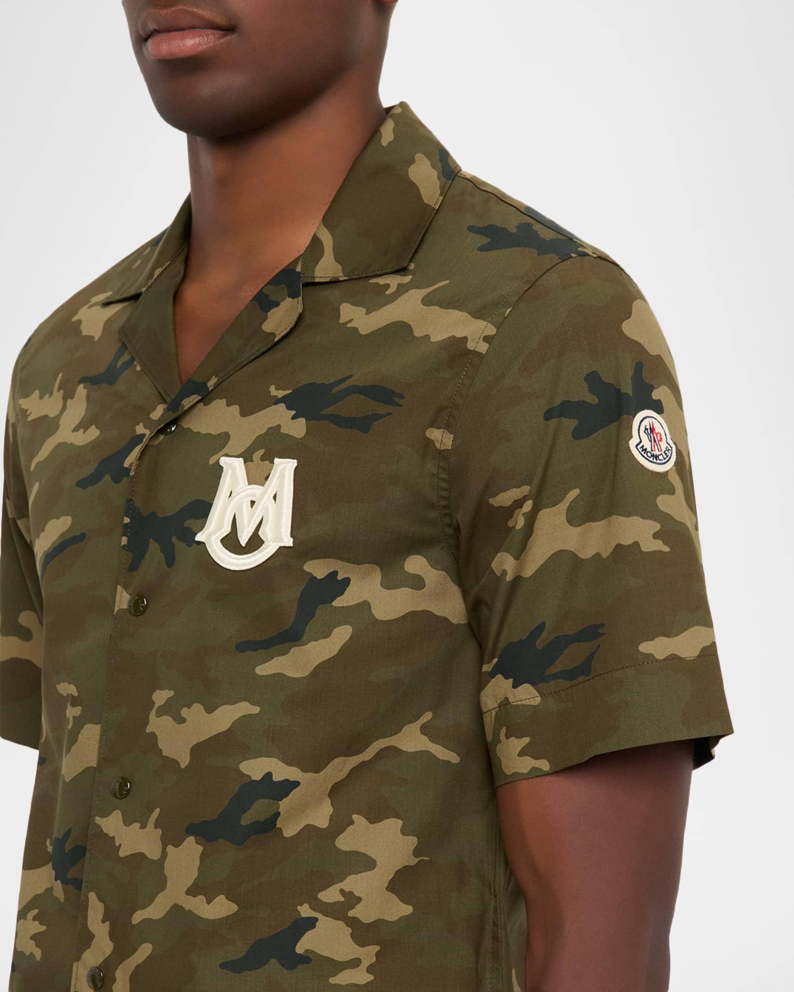 Men's Monogram Camouflage Poplin Camp Shirt Product Image