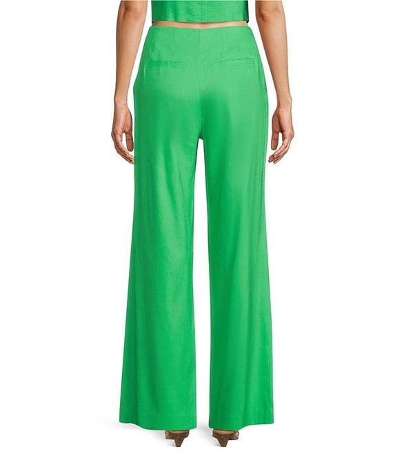 Antonio Melani Melinda Linen Blend Pleated Straight Leg Pants Product Image