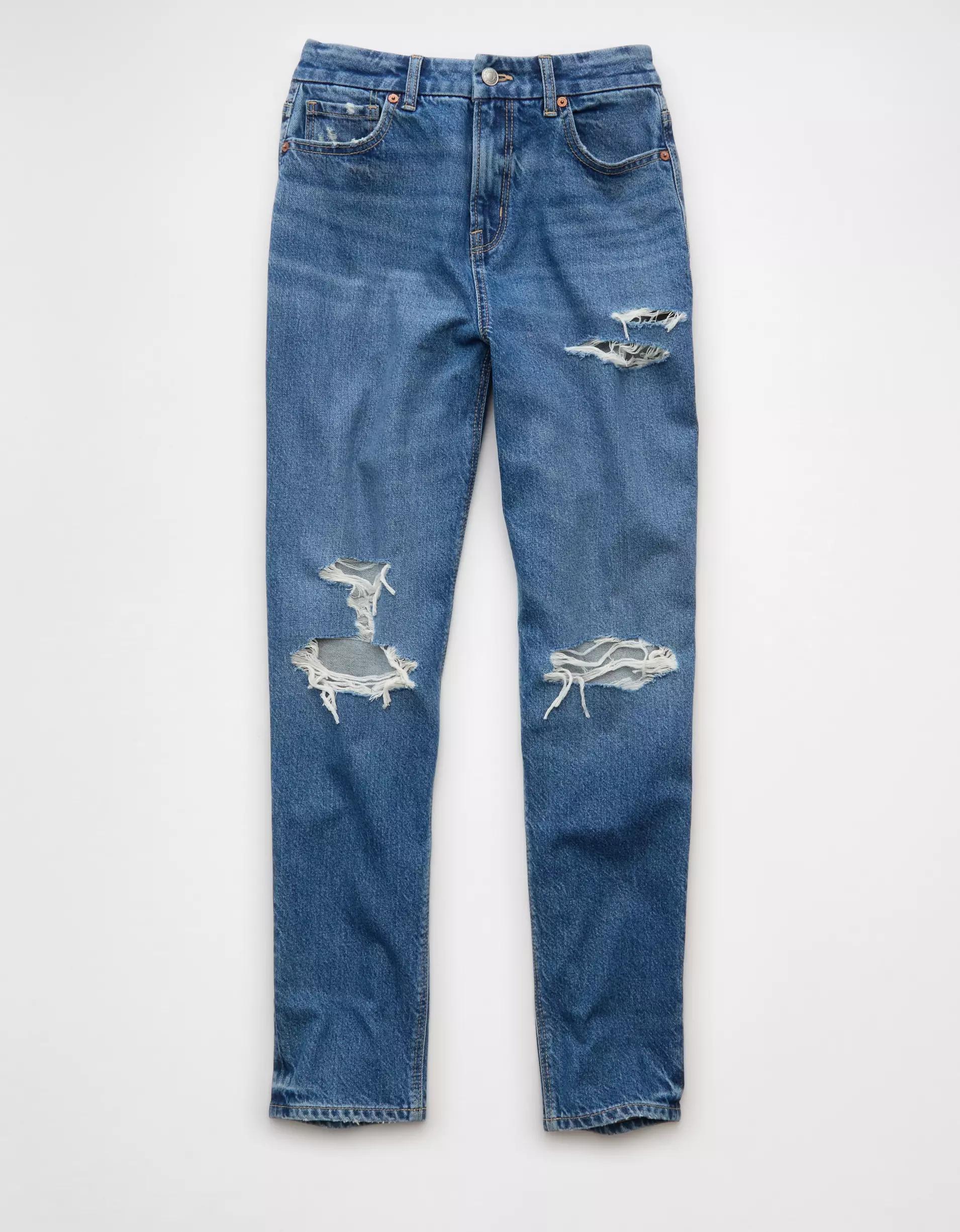 AE Strigid Curvy Ripped Mom Jean Product Image