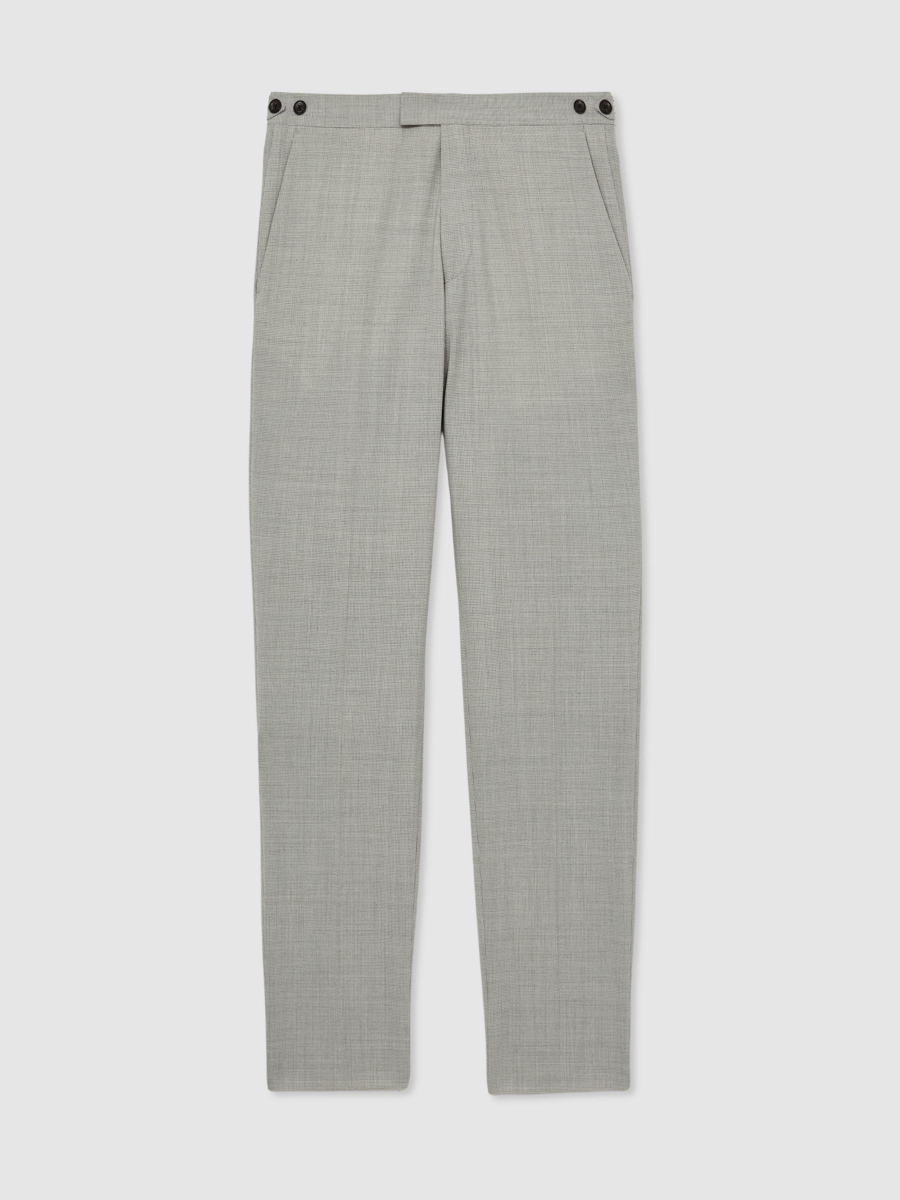 Puppytooth-Check Suit Trousers Slim-Fit in Grey Product Image